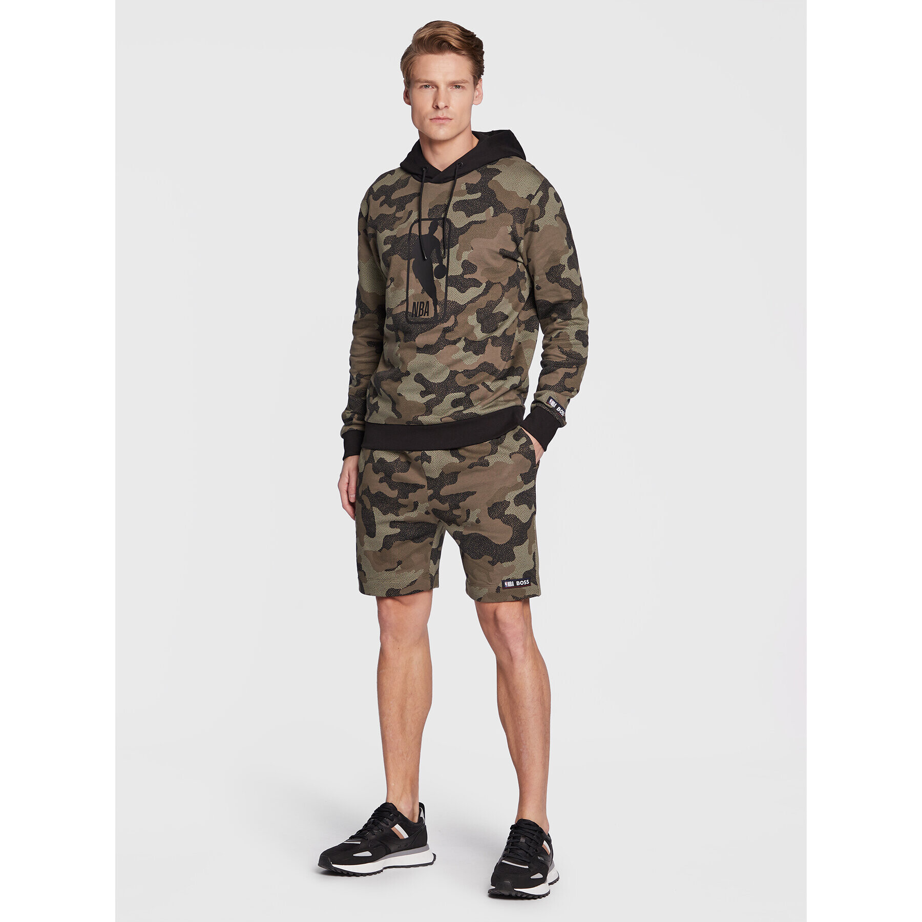 Boss Sportovní kraťasy NBA Slam_Camo 50477471 Zelená Regular Fit - Pepit.cz