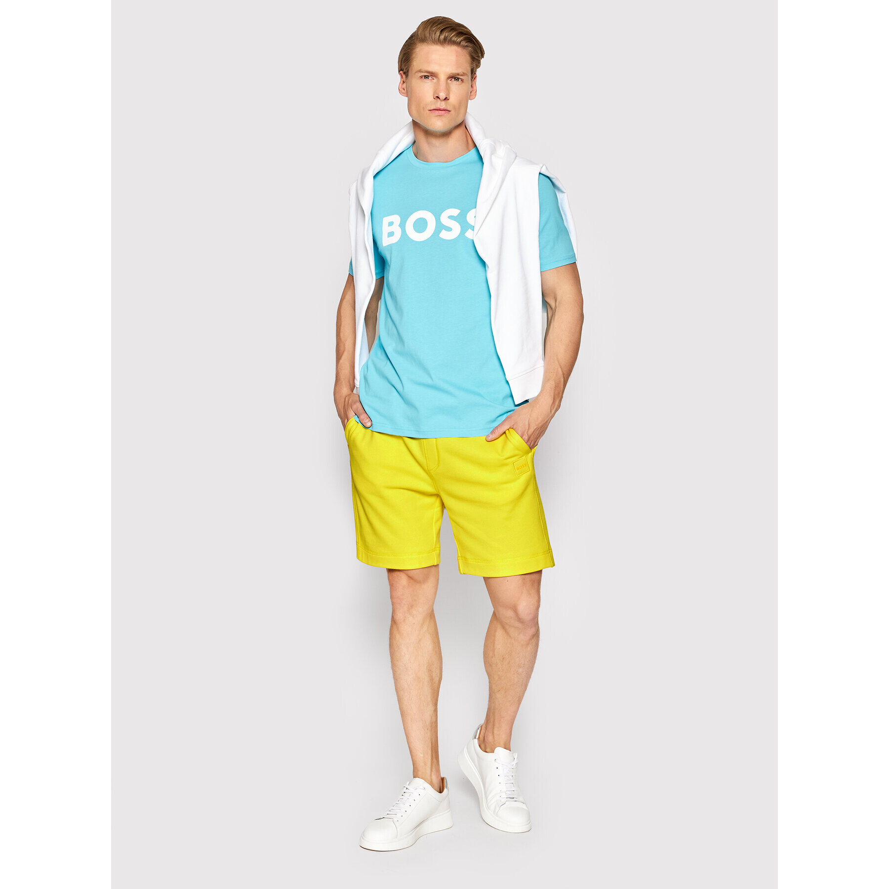 Boss Sportovní kraťasy Sewalk 50468454 Žlutá Regular Fit - Pepit.cz