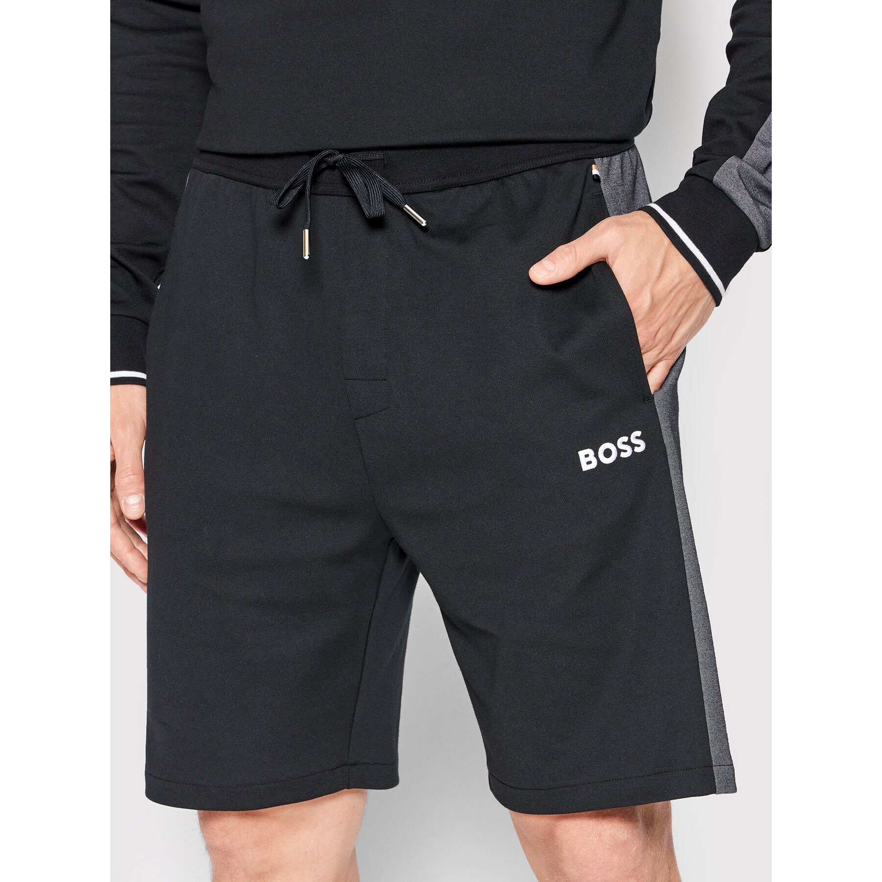 Boss Sportovní kraťasy Tracksuit 50469637 Černá Regular Fit - Pepit.cz