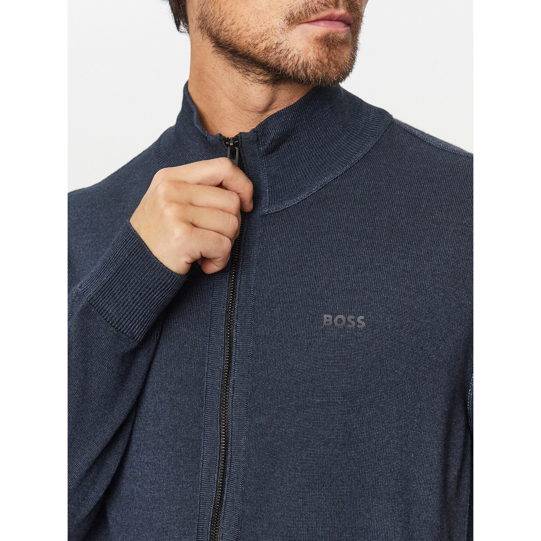 Boss Svetr Apavolo 50497595 Tmavomodrá Regular Fit - Pepit.cz