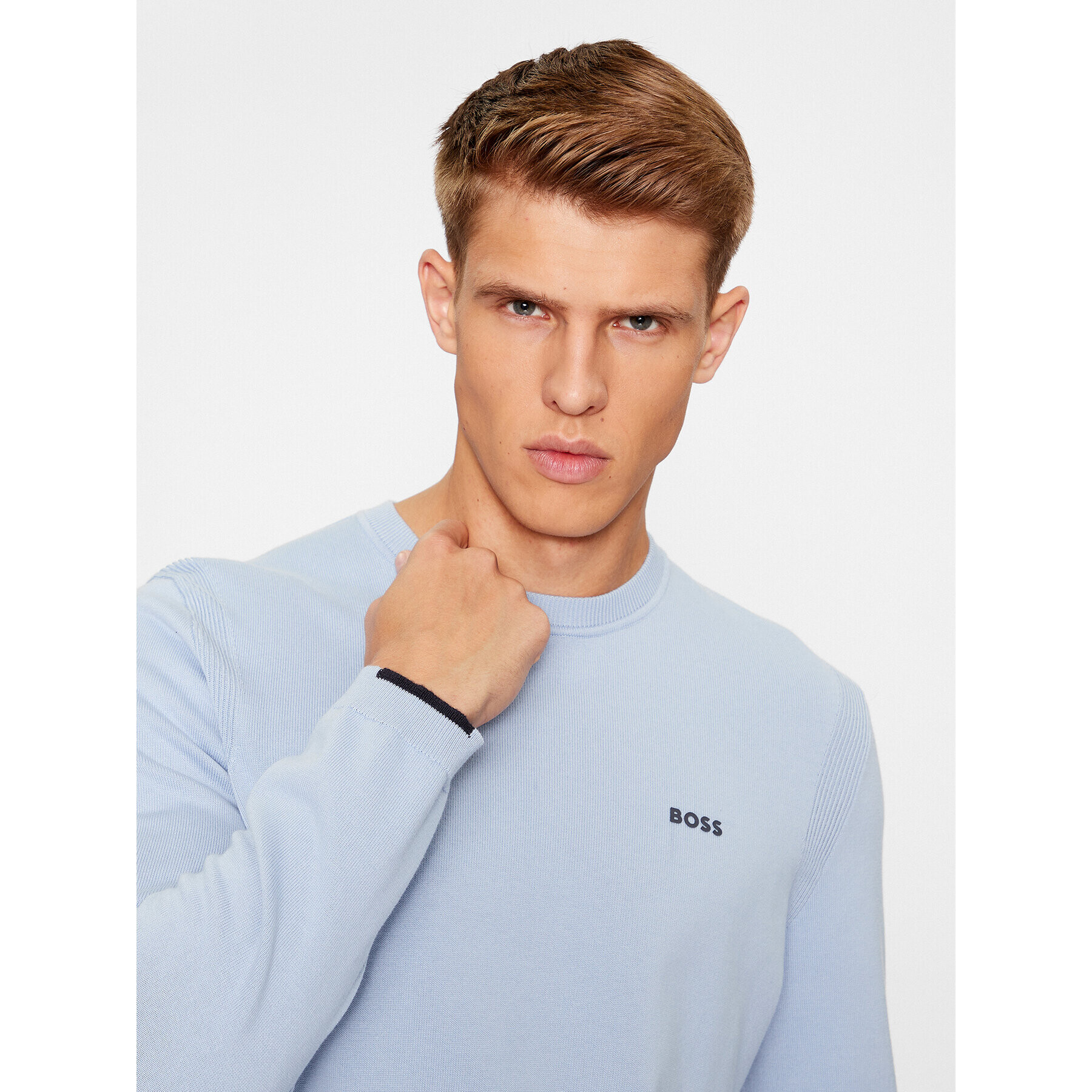 Boss Svetr Ever-X_Cn 50498539 Modrá Regular Fit - Pepit.cz