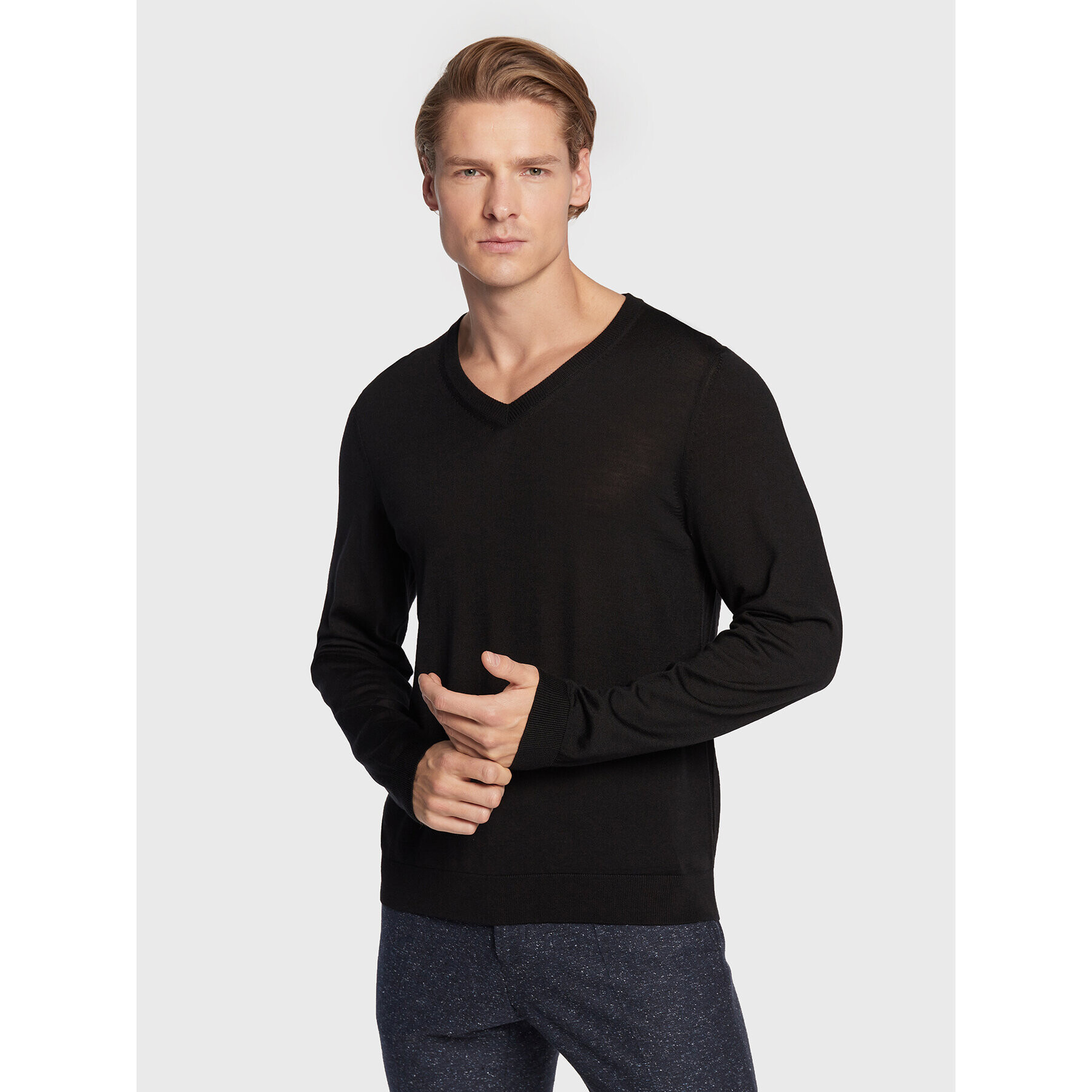 Boss Svetr Melba-P 50468261 Černá Slim Fit - Pepit.cz