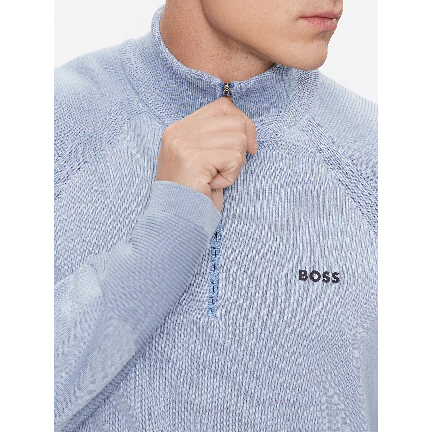 Boss Svetr Perform-X_Qz 50498525 Modrá Regular Fit - Pepit.cz