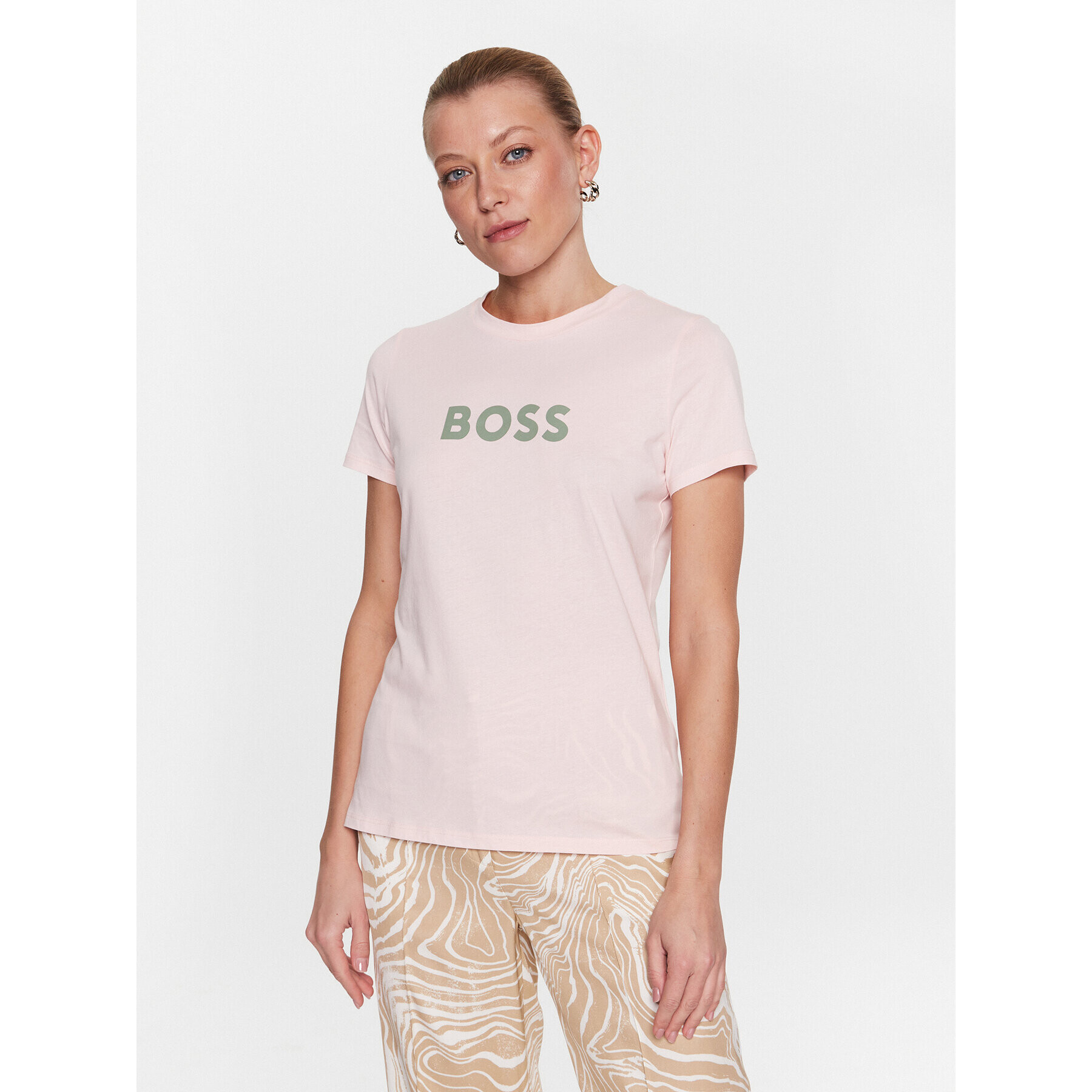 Boss T-Shirt 50468356 Růžová Regular Fit - Pepit.cz