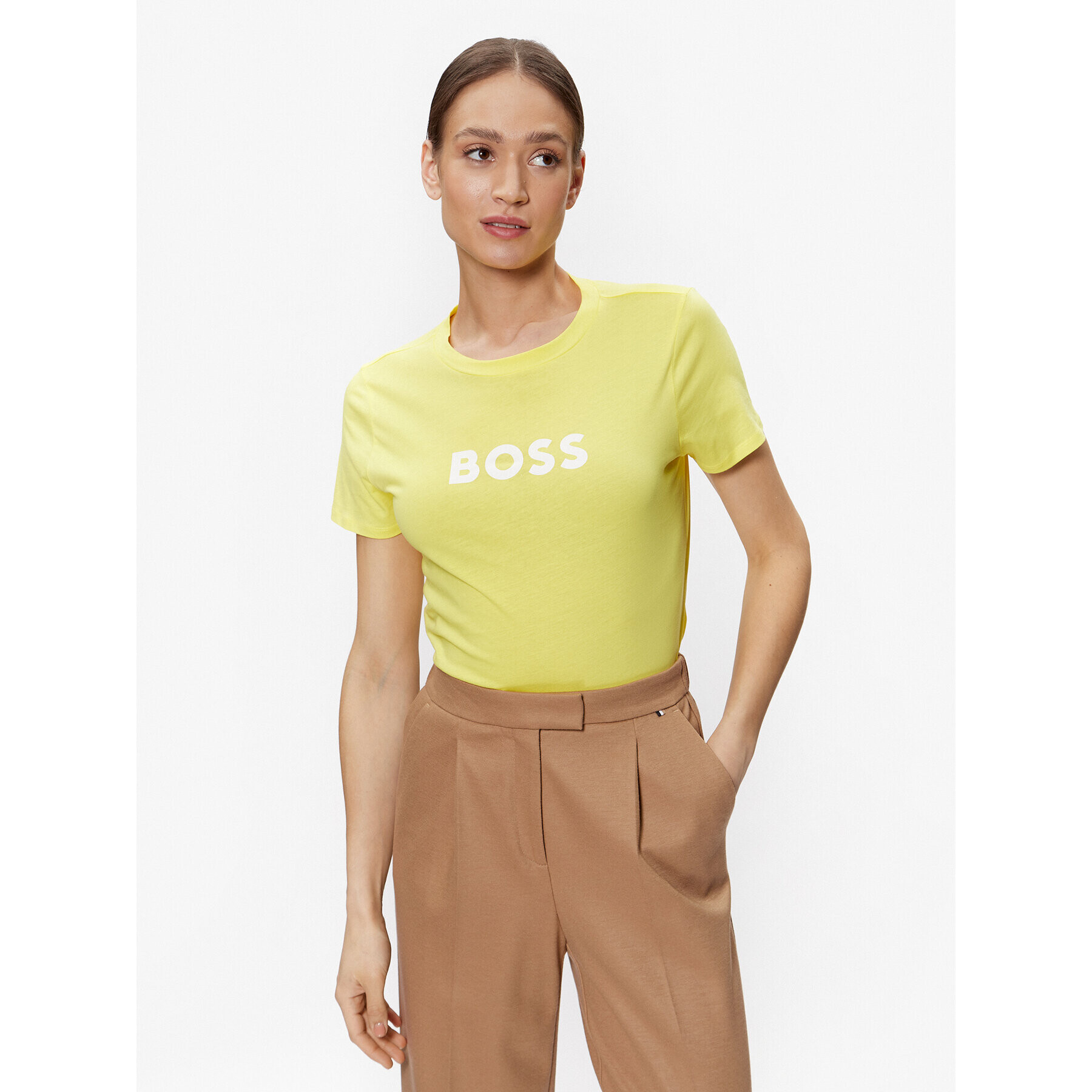 Boss T-Shirt 50468356 Žlutá Regular Fit - Pepit.cz