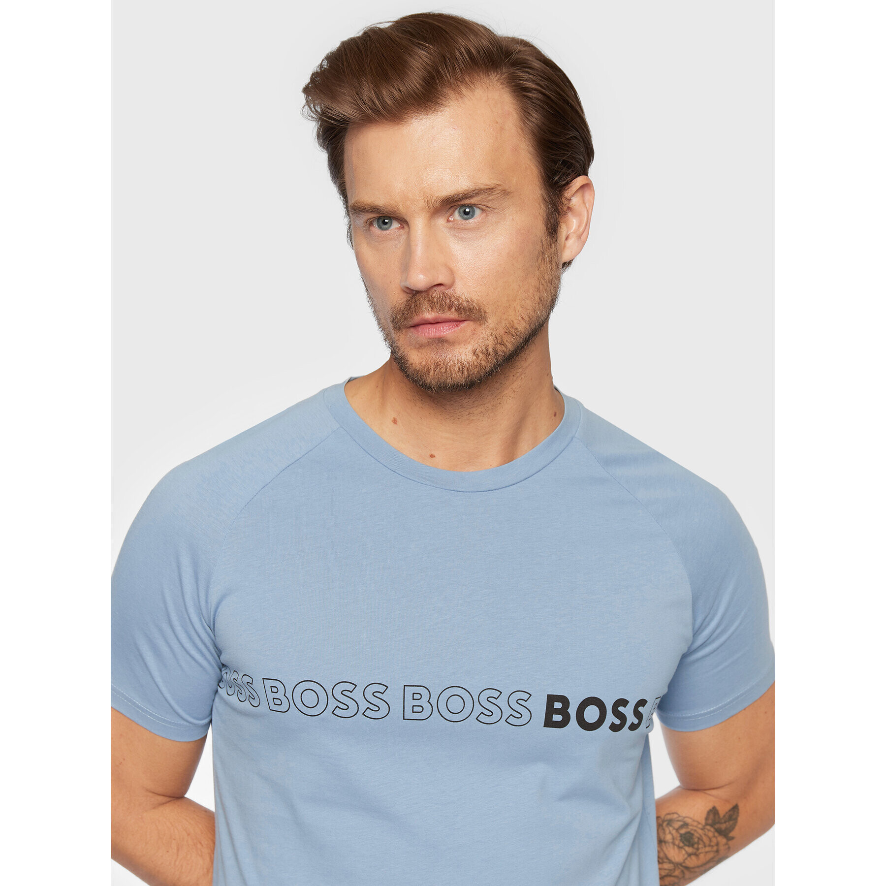 Boss T-Shirt 50469290 Modrá Slim Fit - Pepit.cz