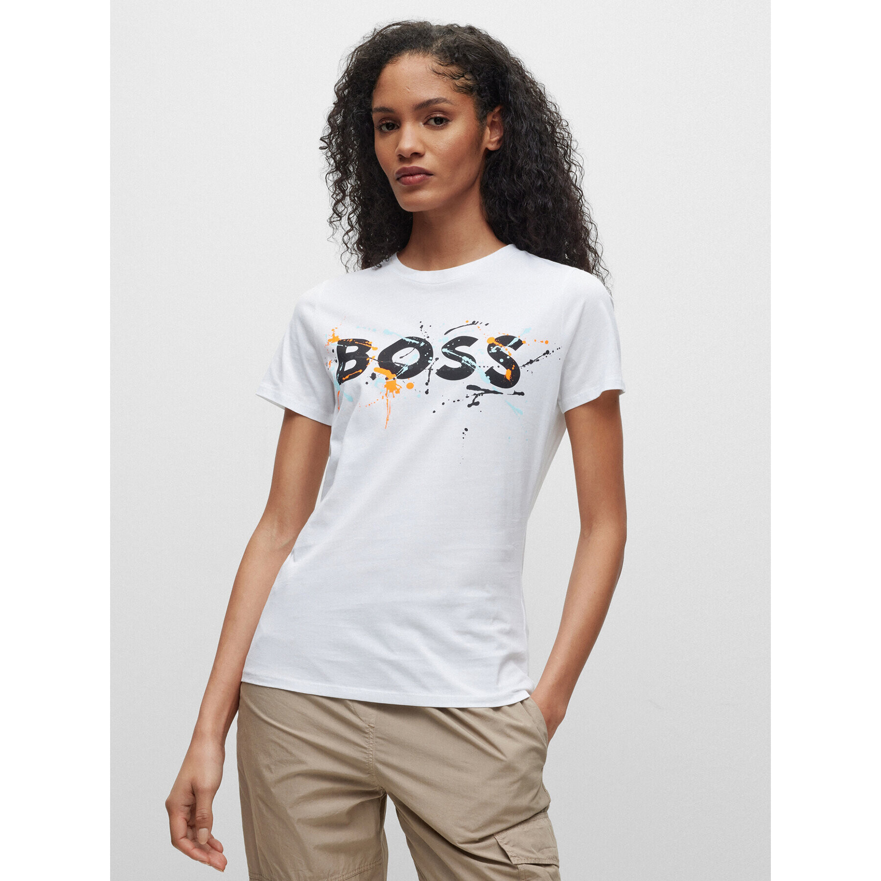 Boss T-Shirt 50479981 Béžová Regular Fit - Pepit.cz