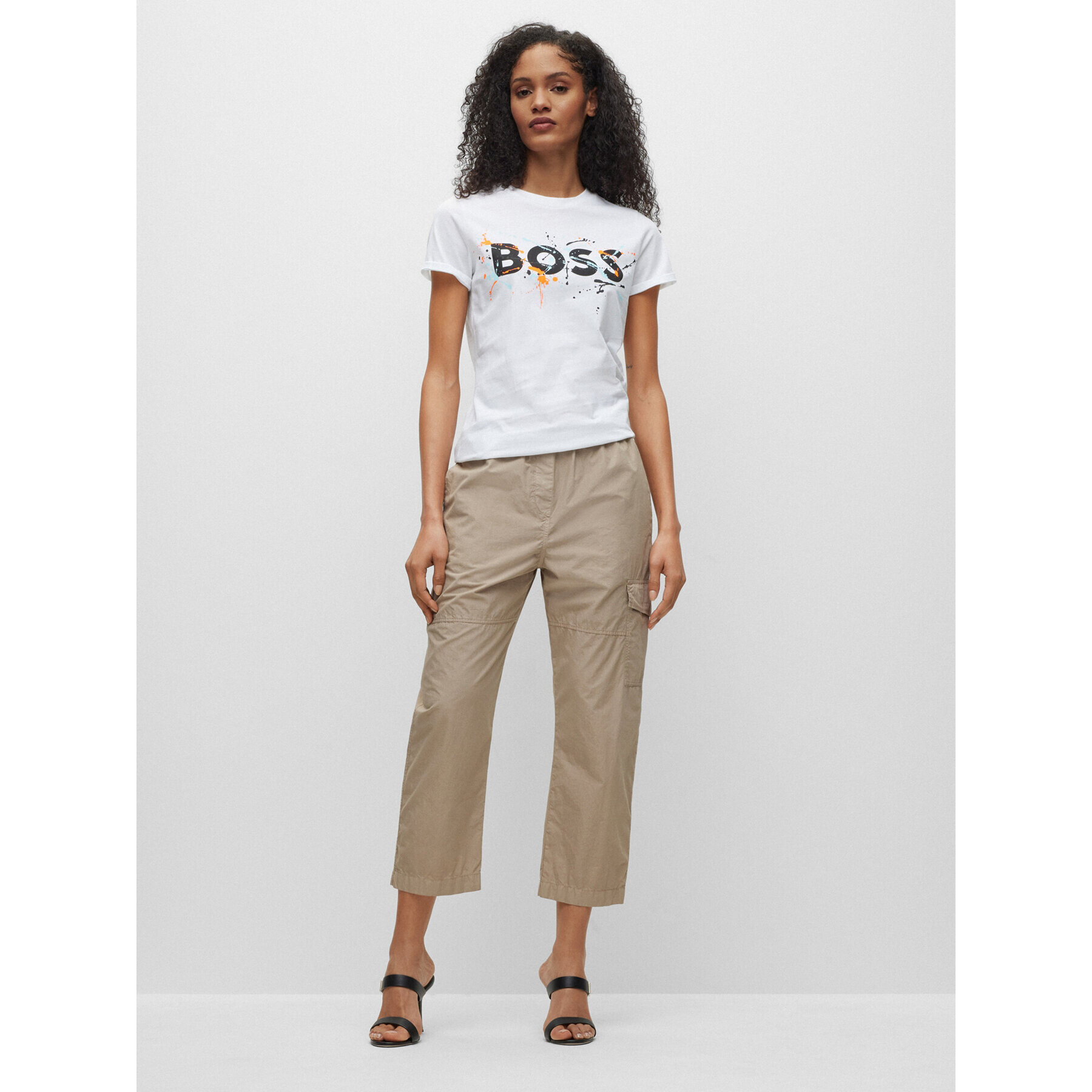 Boss T-Shirt 50479981 Béžová Regular Fit - Pepit.cz