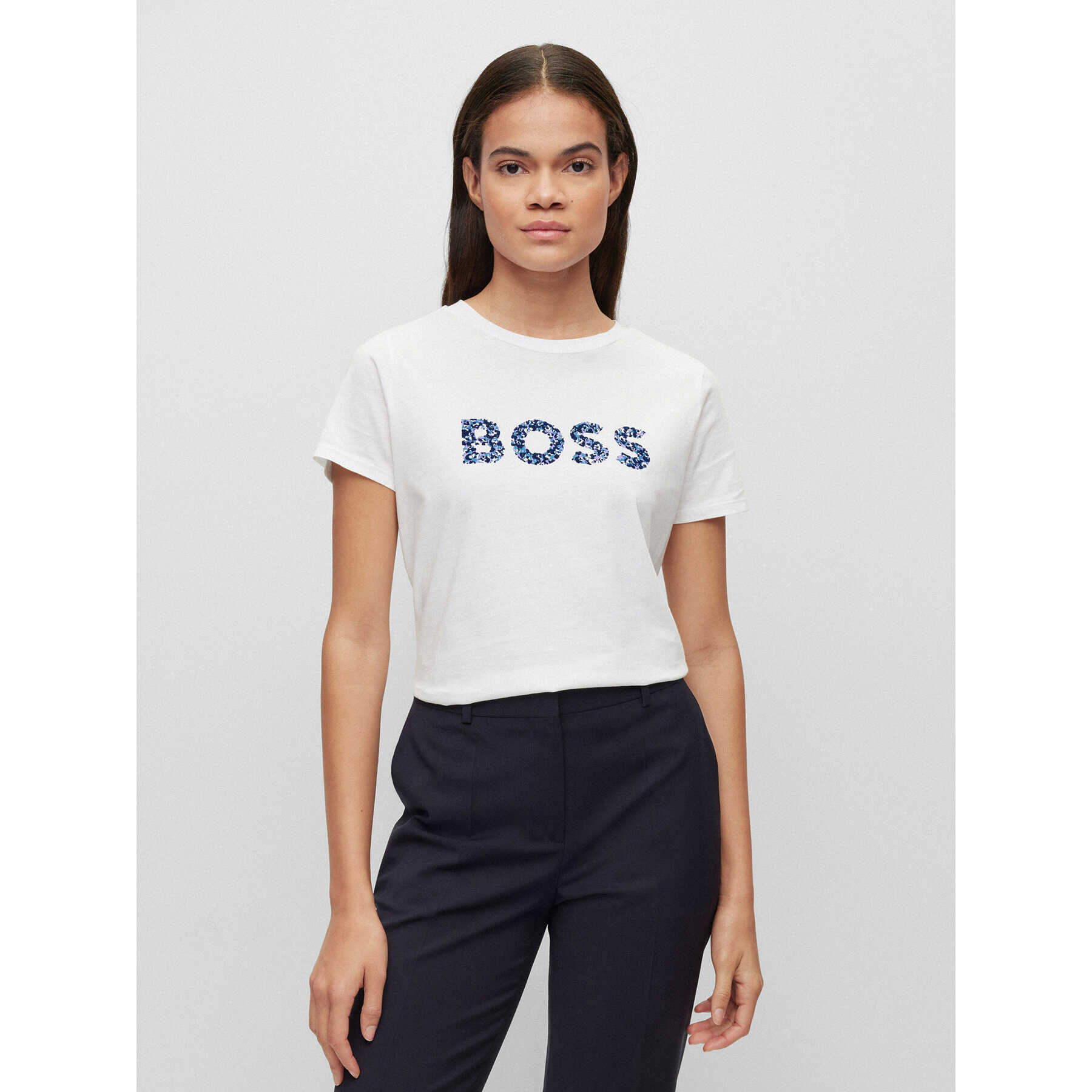 Boss T-Shirt 50479981 Bílá Regular Fit - Pepit.cz