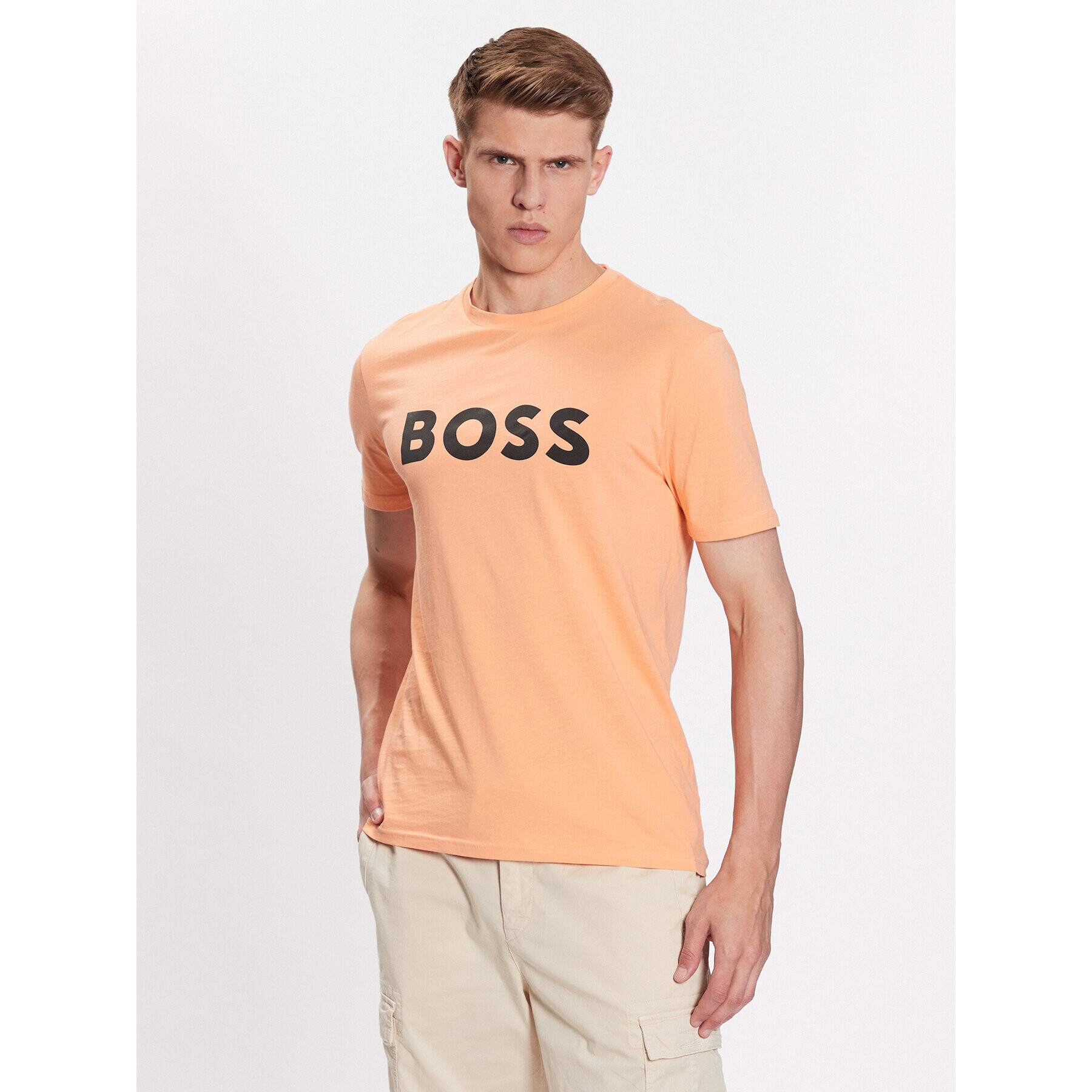 Boss T-Shirt 50481923 Oranžová Regular Fit - Pepit.cz