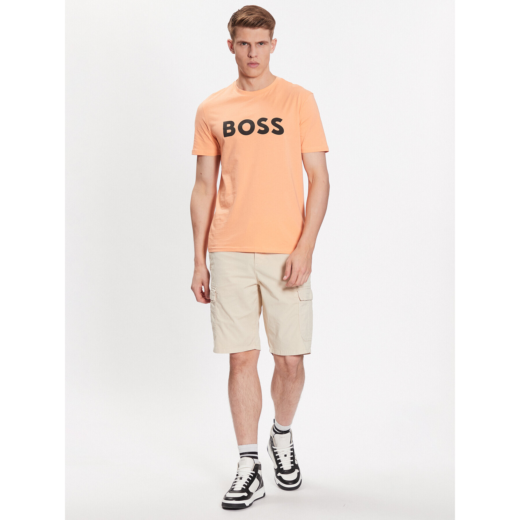 Boss T-Shirt 50481923 Oranžová Regular Fit - Pepit.cz