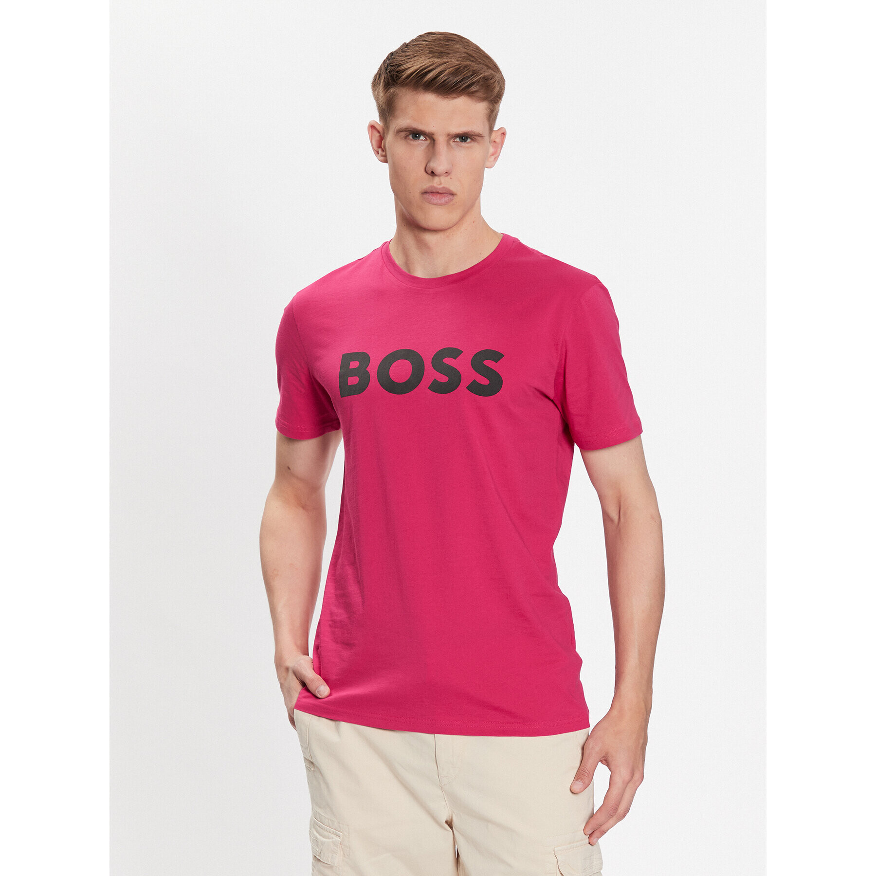 Boss T-Shirt 50481923 Růžová Regular Fit - Pepit.cz