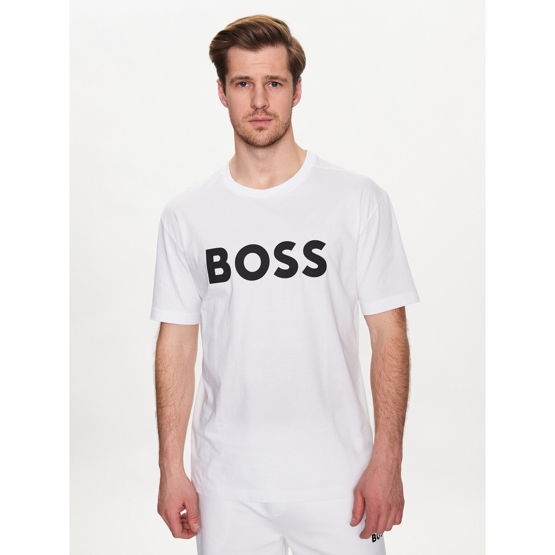 Boss T-Shirt 50483774 Bílá Relaxed Fit - Pepit.cz