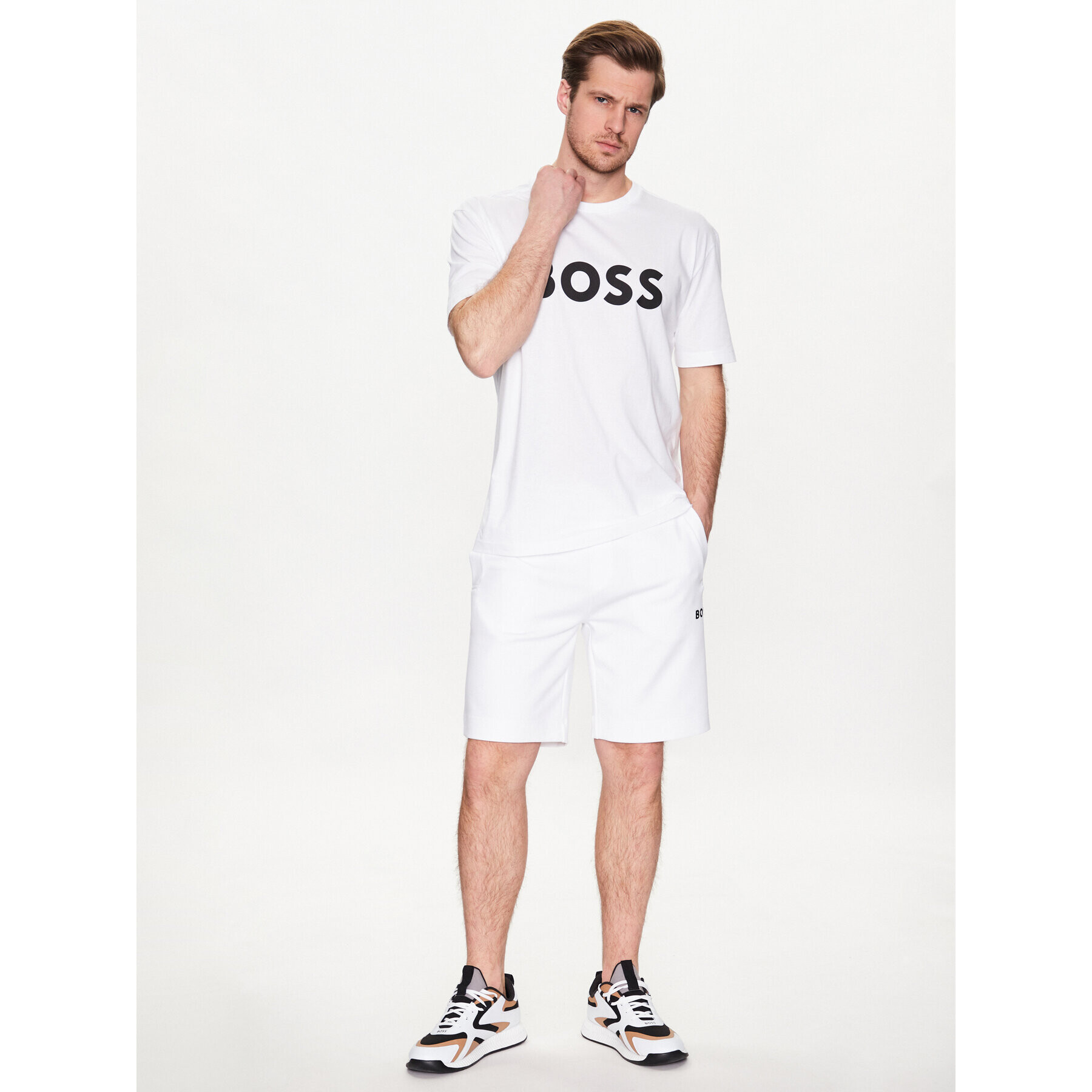 Boss T-Shirt 50483774 Bílá Relaxed Fit - Pepit.cz