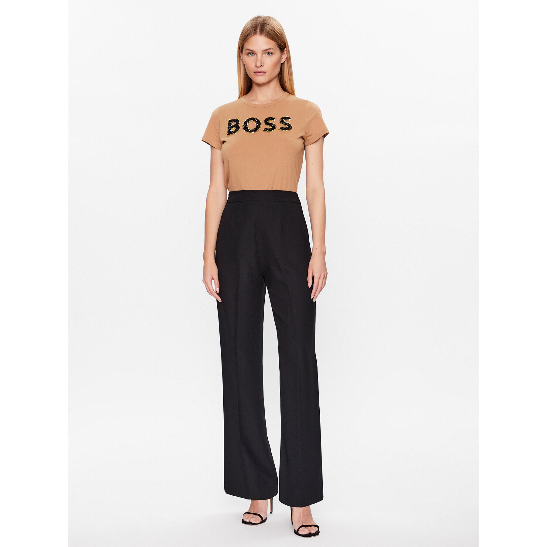 Boss T-Shirt 50484646 Béžová Slim Fit - Pepit.cz