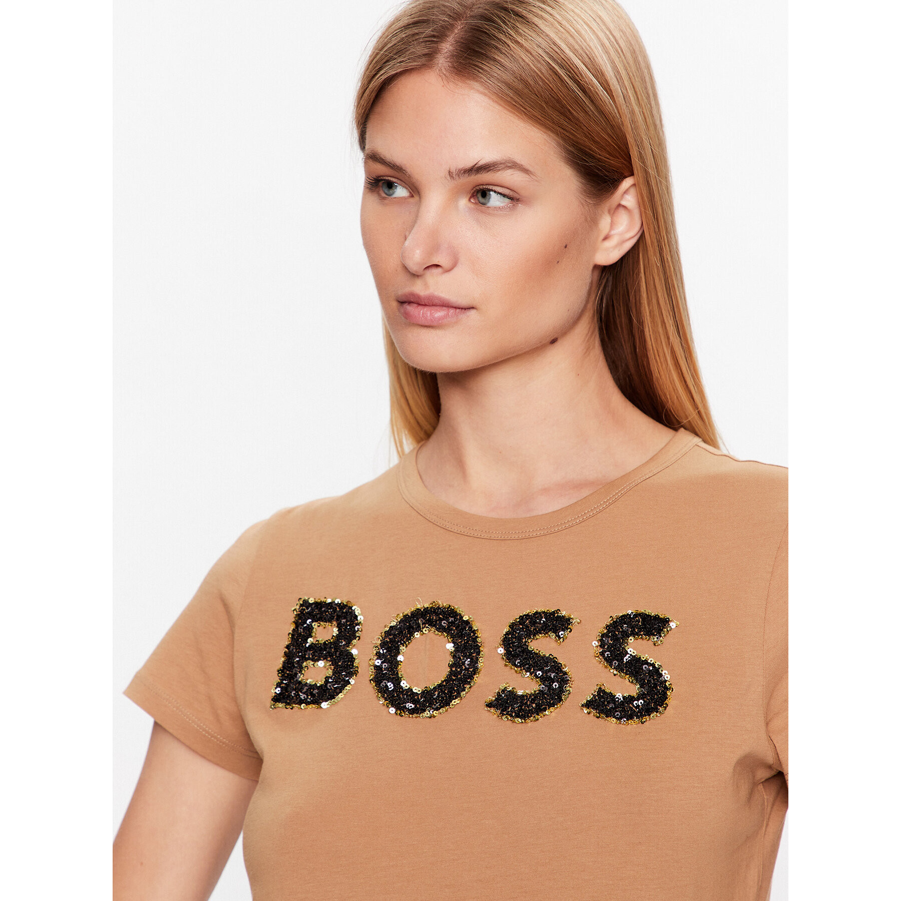 Boss T-Shirt 50484646 Béžová Slim Fit - Pepit.cz