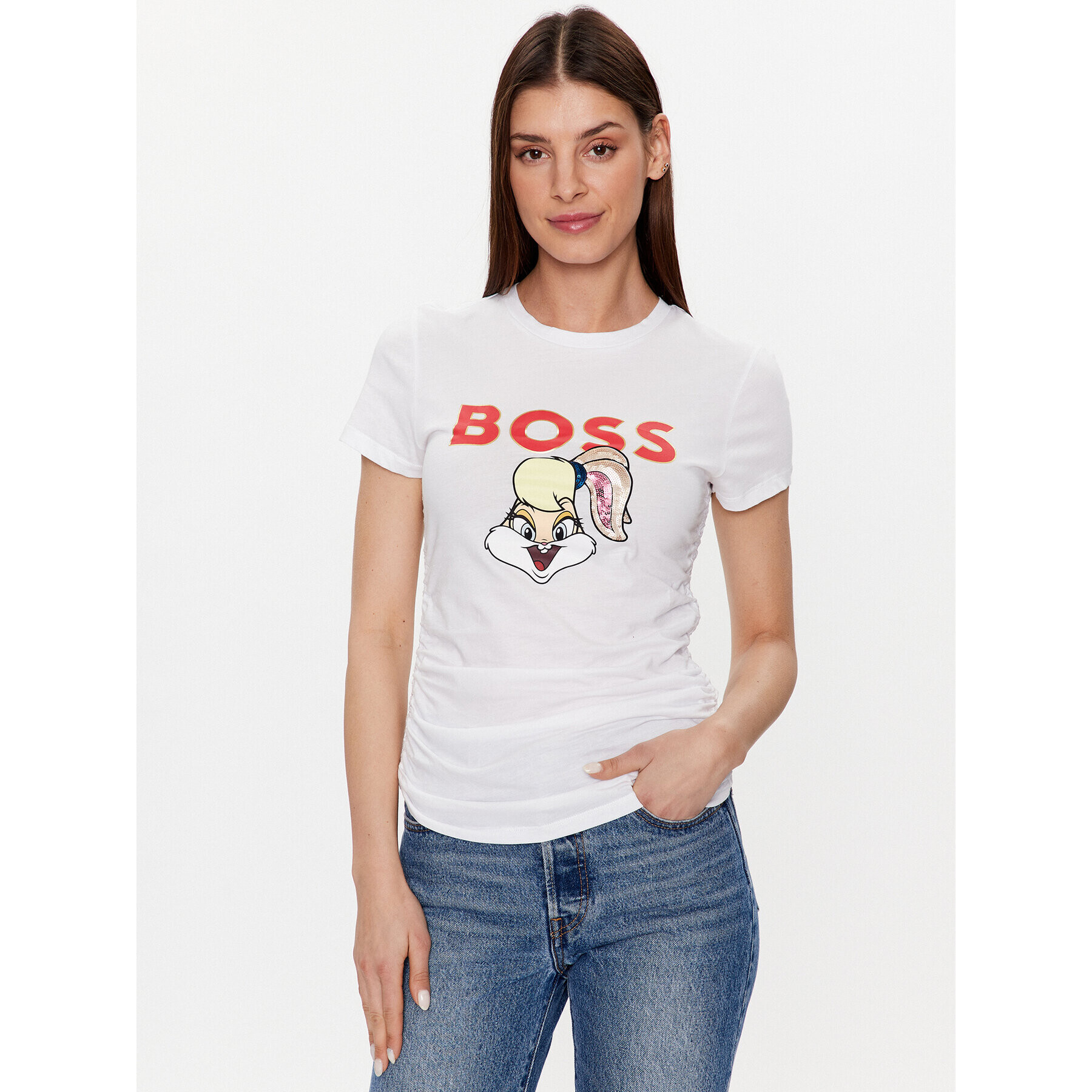 Boss T-Shirt 50484941 Bílá Slim Fit - Pepit.cz