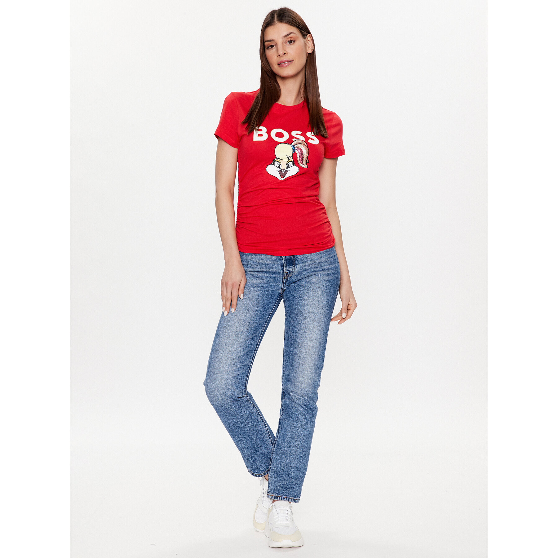 Boss T-Shirt 50484941 Červená Slim Fit - Pepit.cz