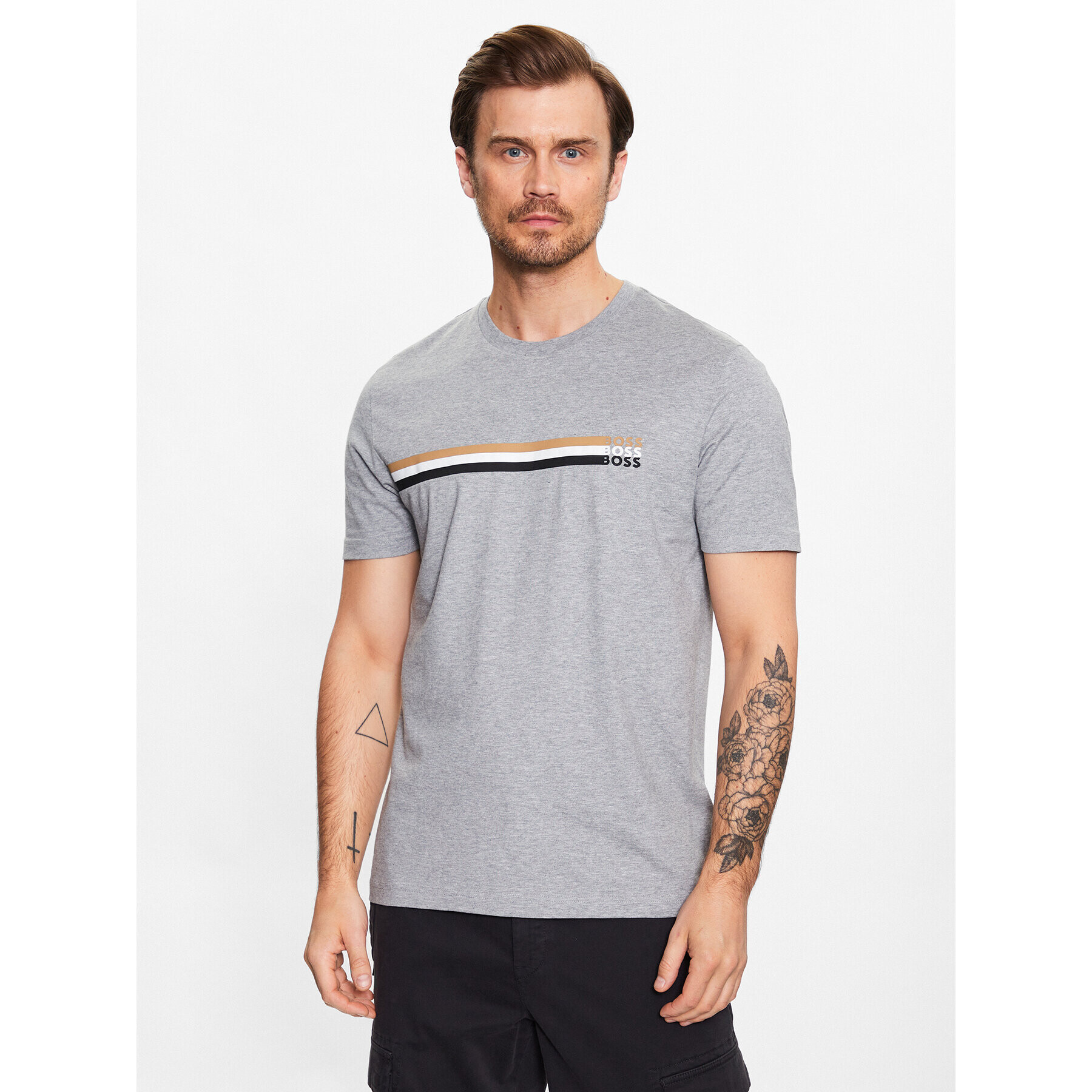 Boss T-Shirt 50486211 Šedá Regular Fit - Pepit.cz