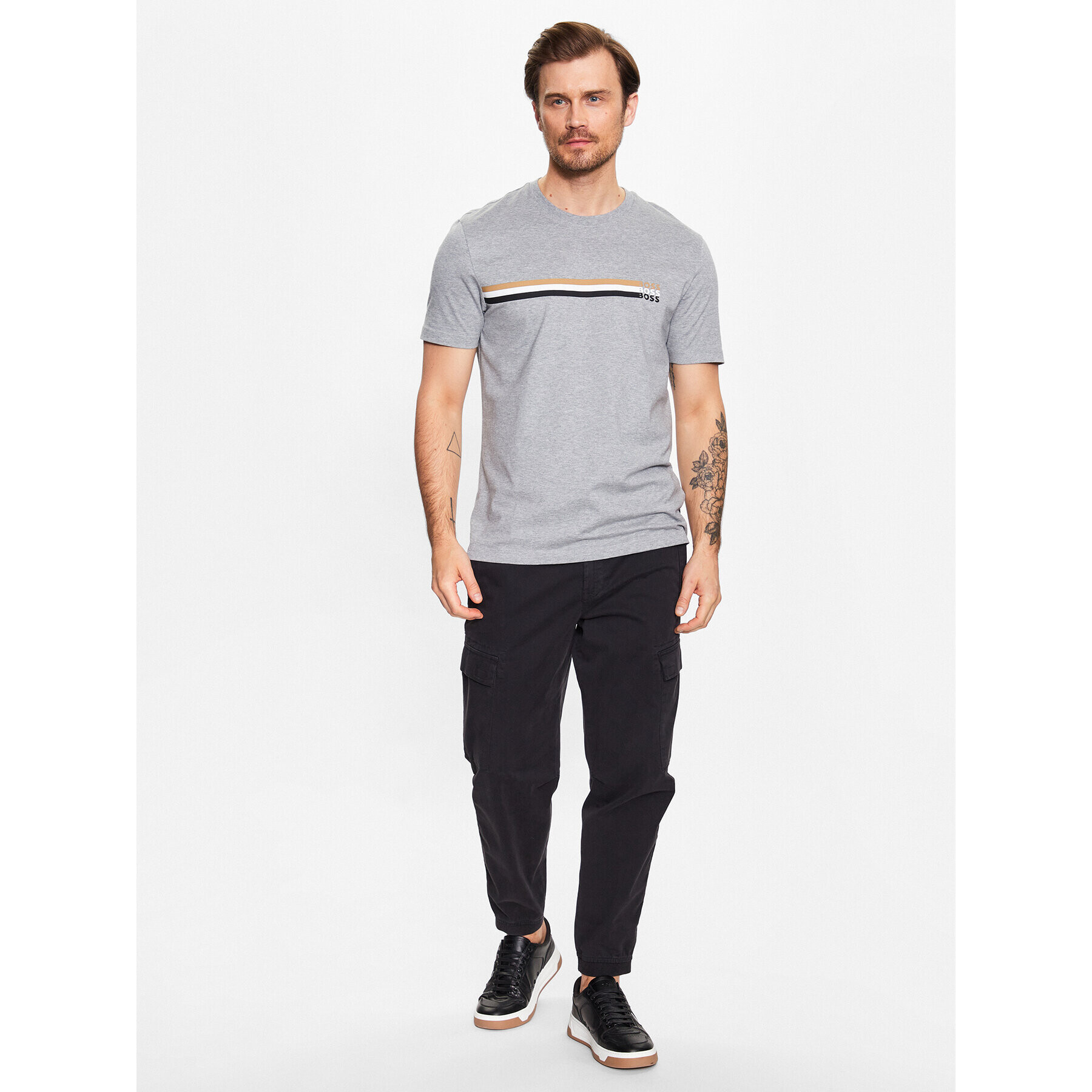 Boss T-Shirt 50486211 Šedá Regular Fit - Pepit.cz