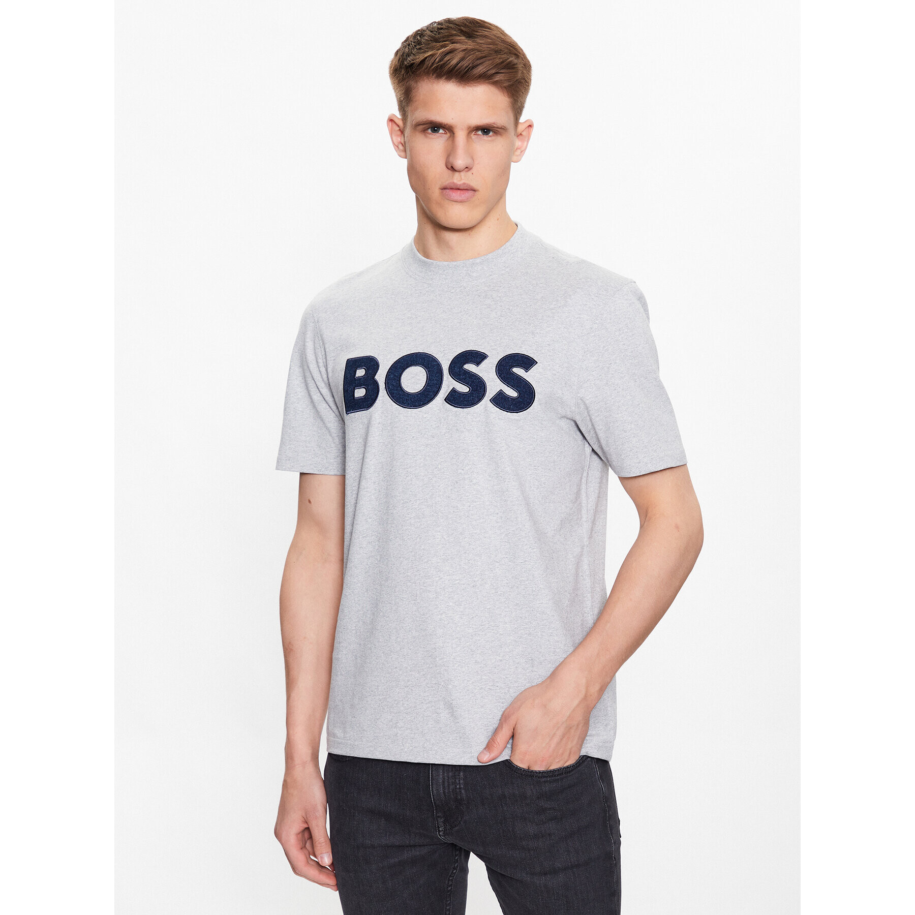 Boss T-Shirt 50486702 Šedá Regular Fit - Pepit.cz