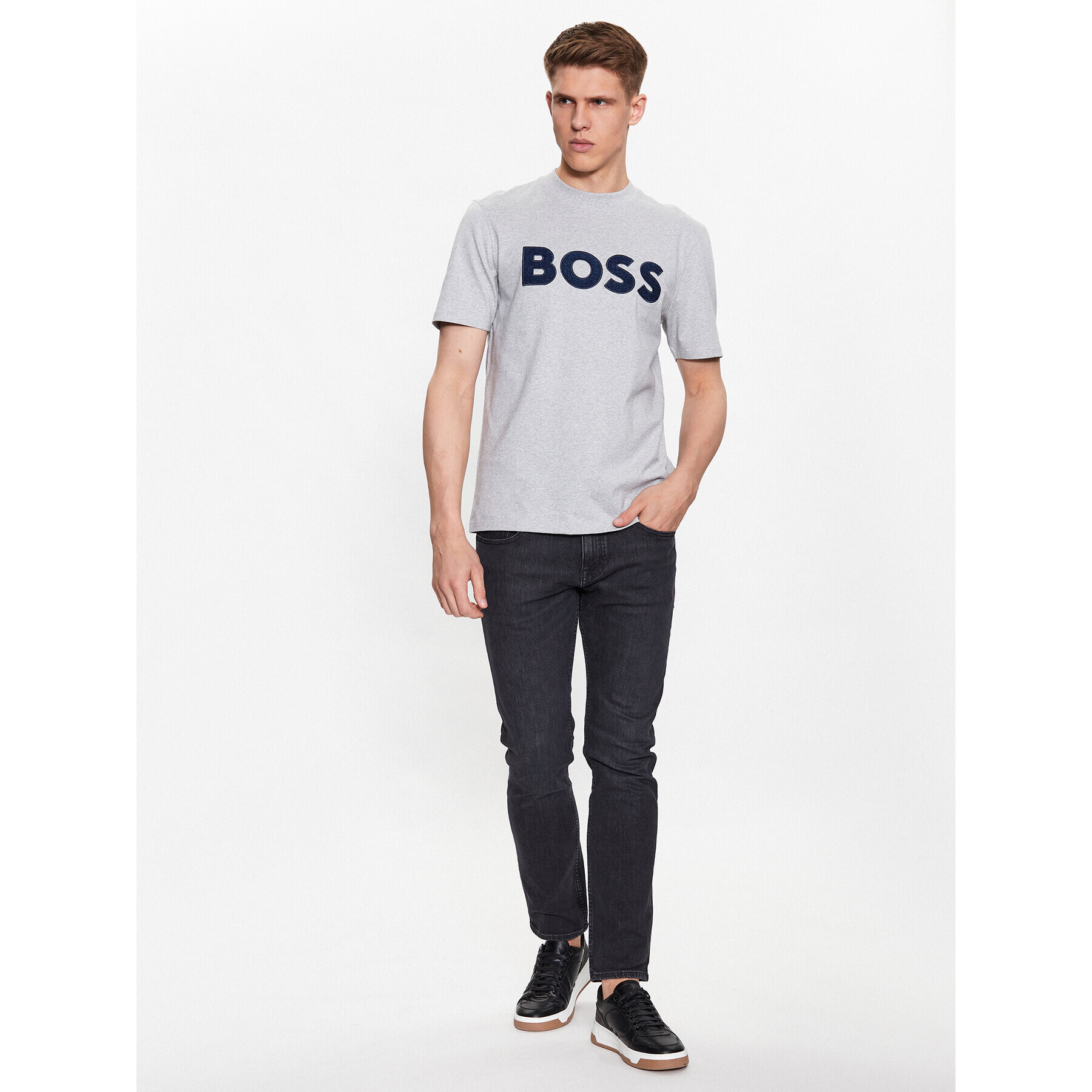 Boss T-Shirt 50486702 Šedá Regular Fit - Pepit.cz