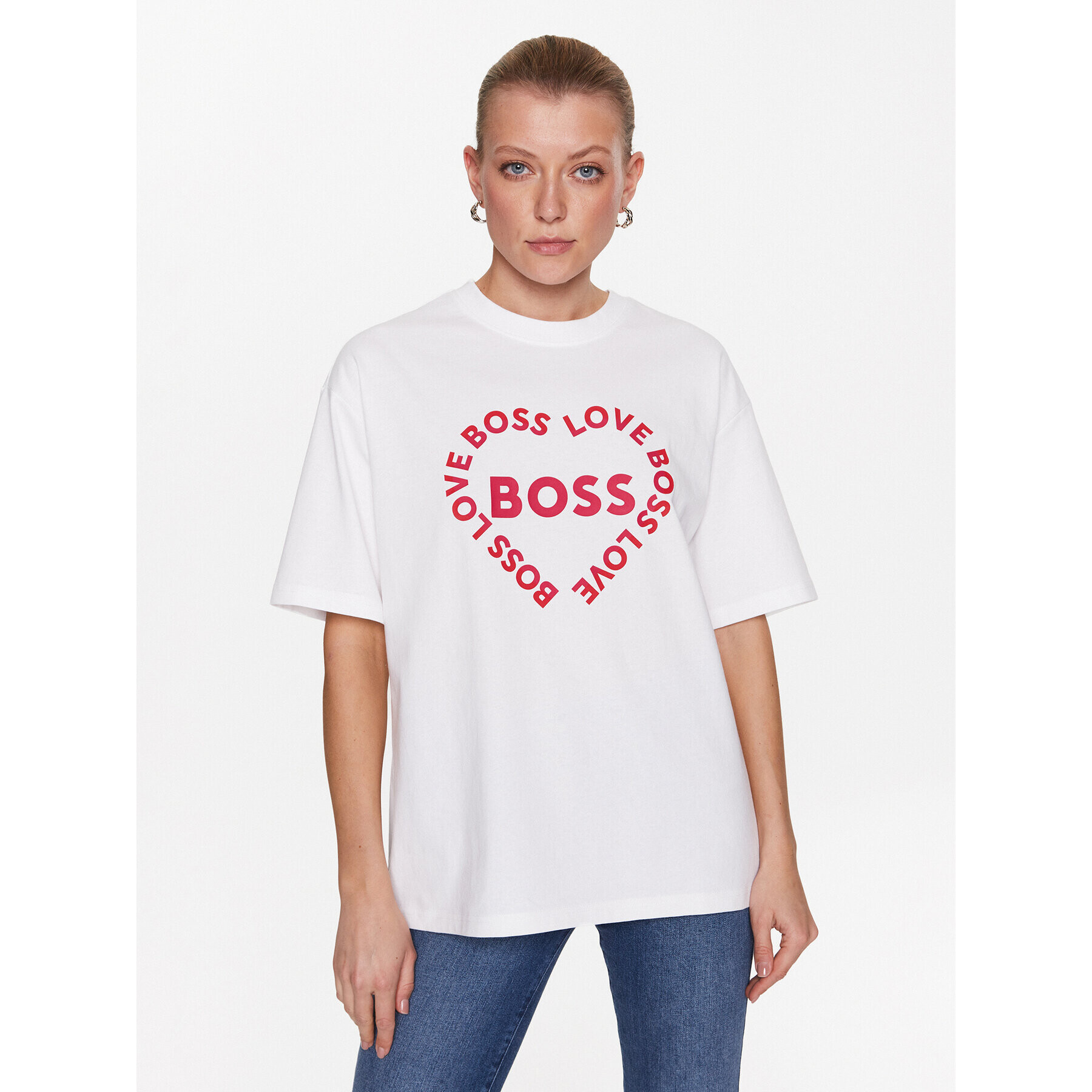 Boss T-Shirt 50491408 Bílá Relaxed Fit - Pepit.cz