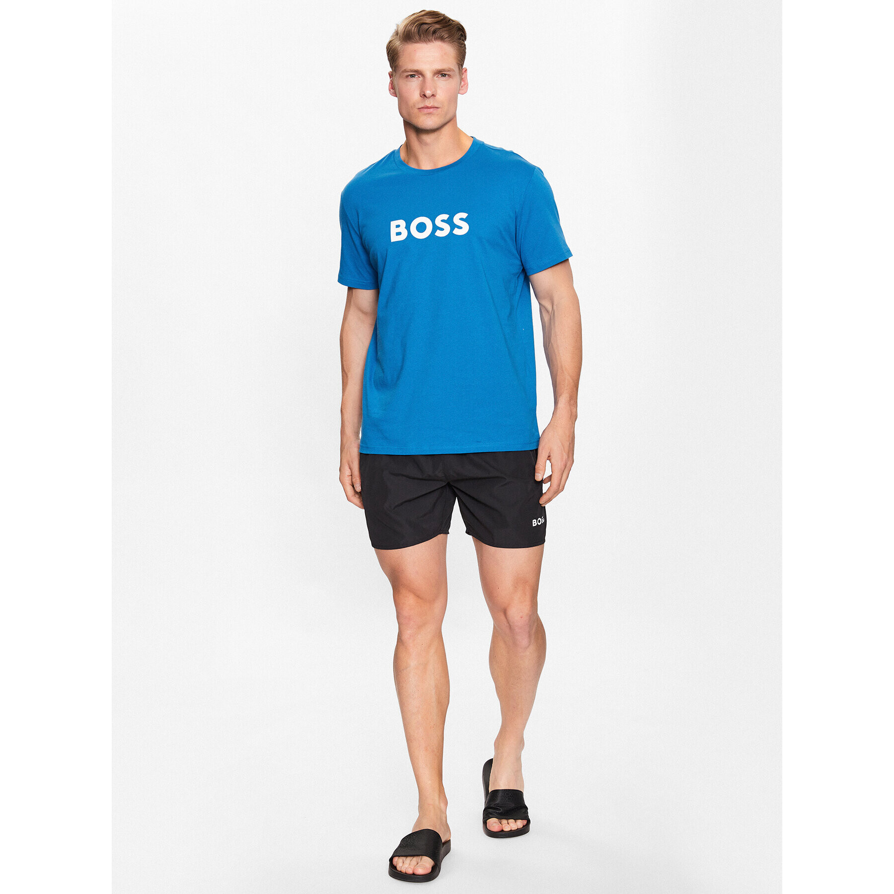 Boss T-Shirt 50491706 Modrá Regular Fit - Pepit.cz