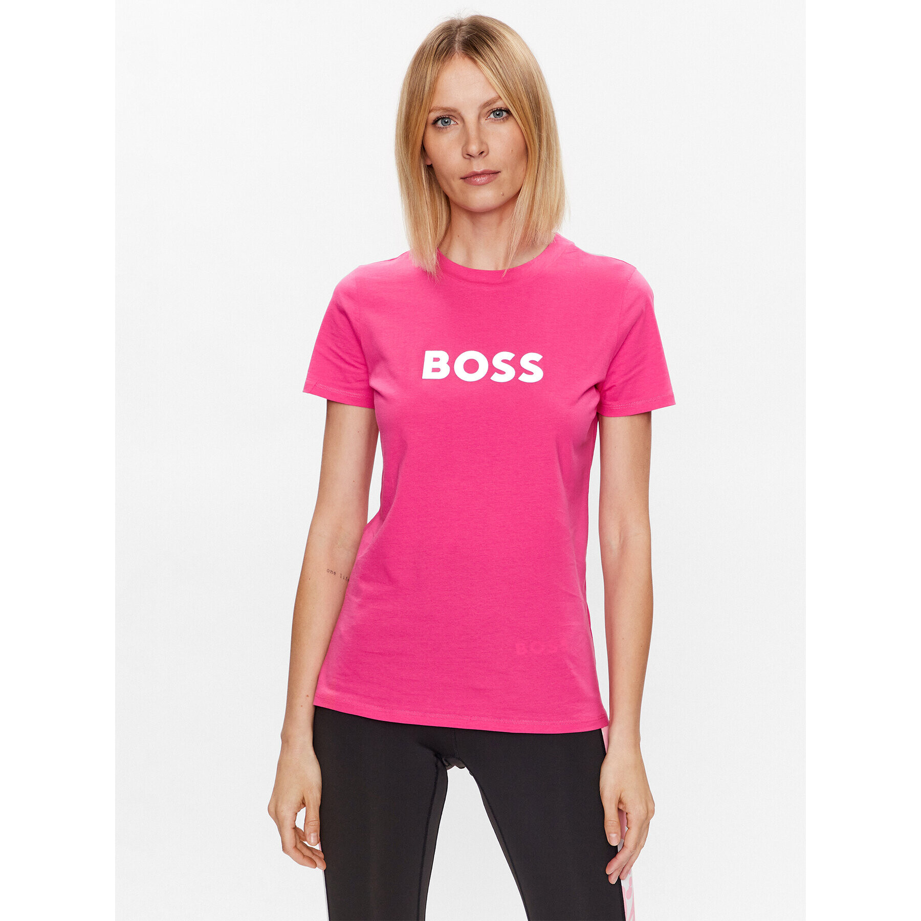 Boss T-Shirt 50492743 Růžová Slim Fit - Pepit.cz