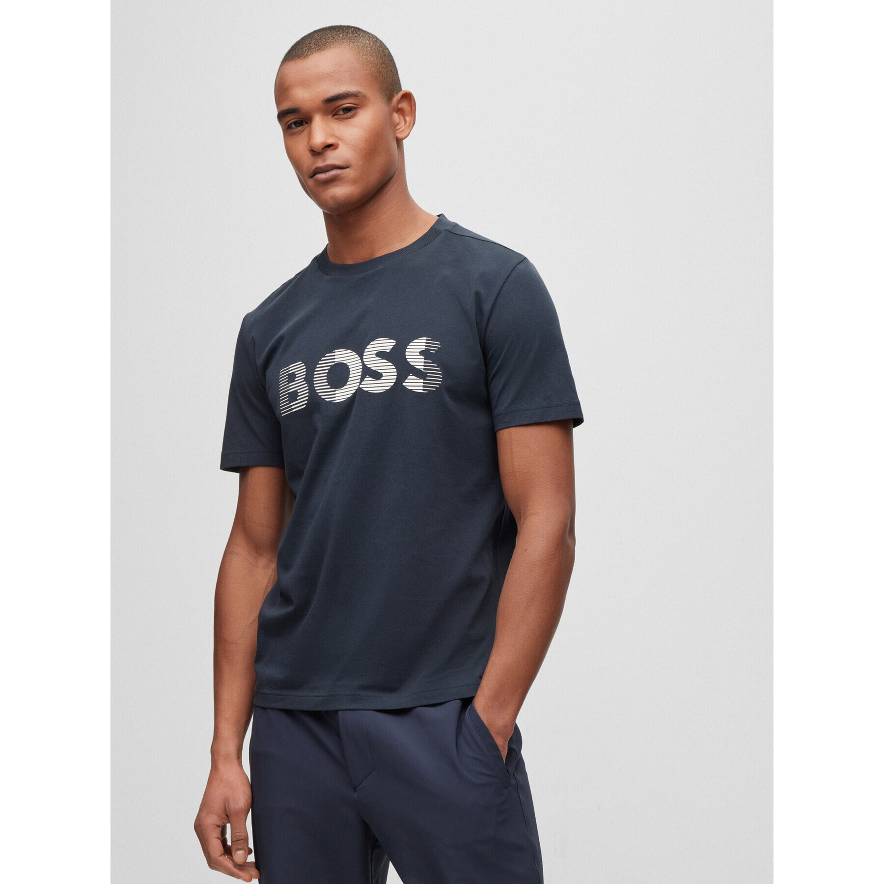 Boss T-Shirt 50494106 Tmavomodrá Regular Fit - Pepit.cz