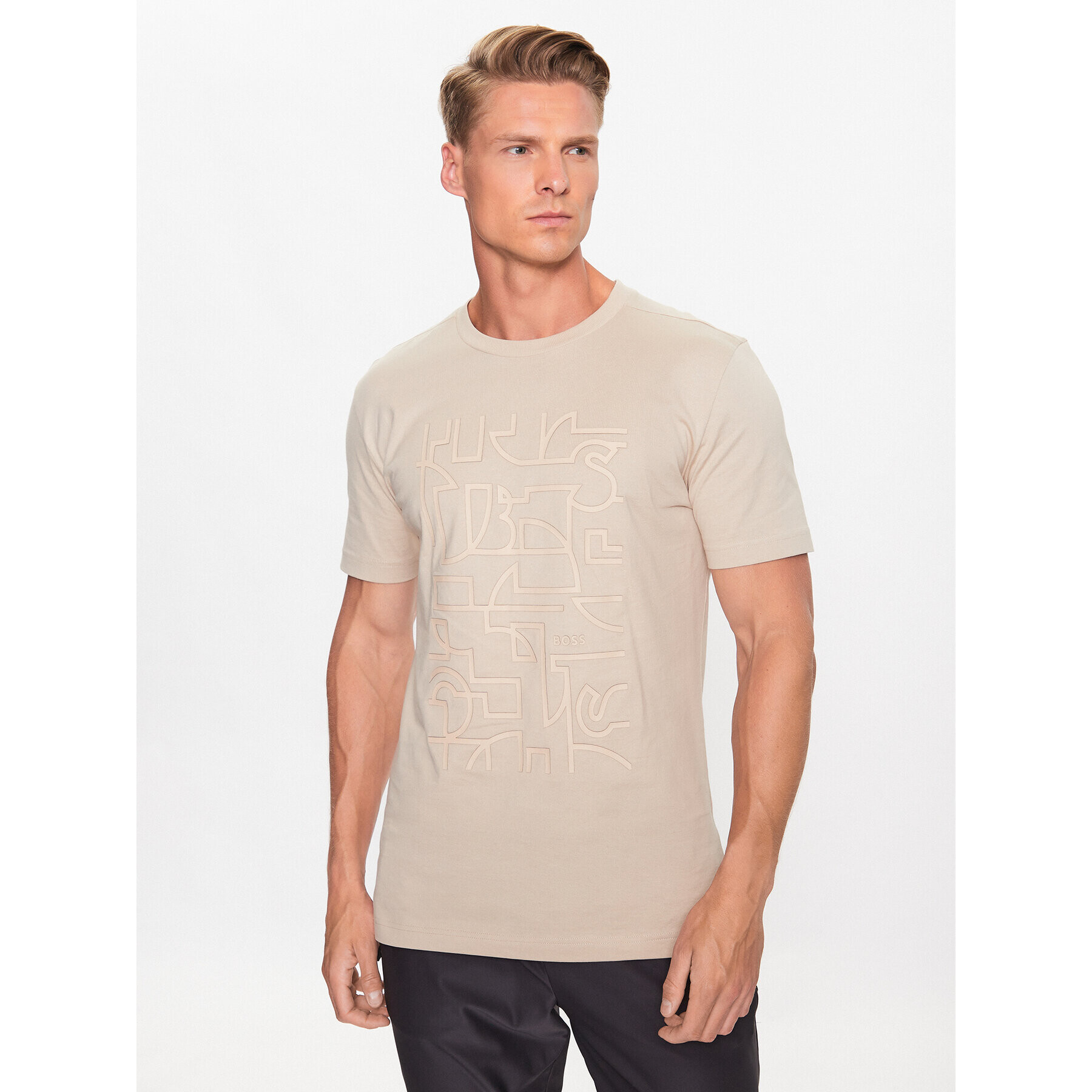 Boss T-Shirt 50494783 Béžová Regular Fit - Pepit.cz