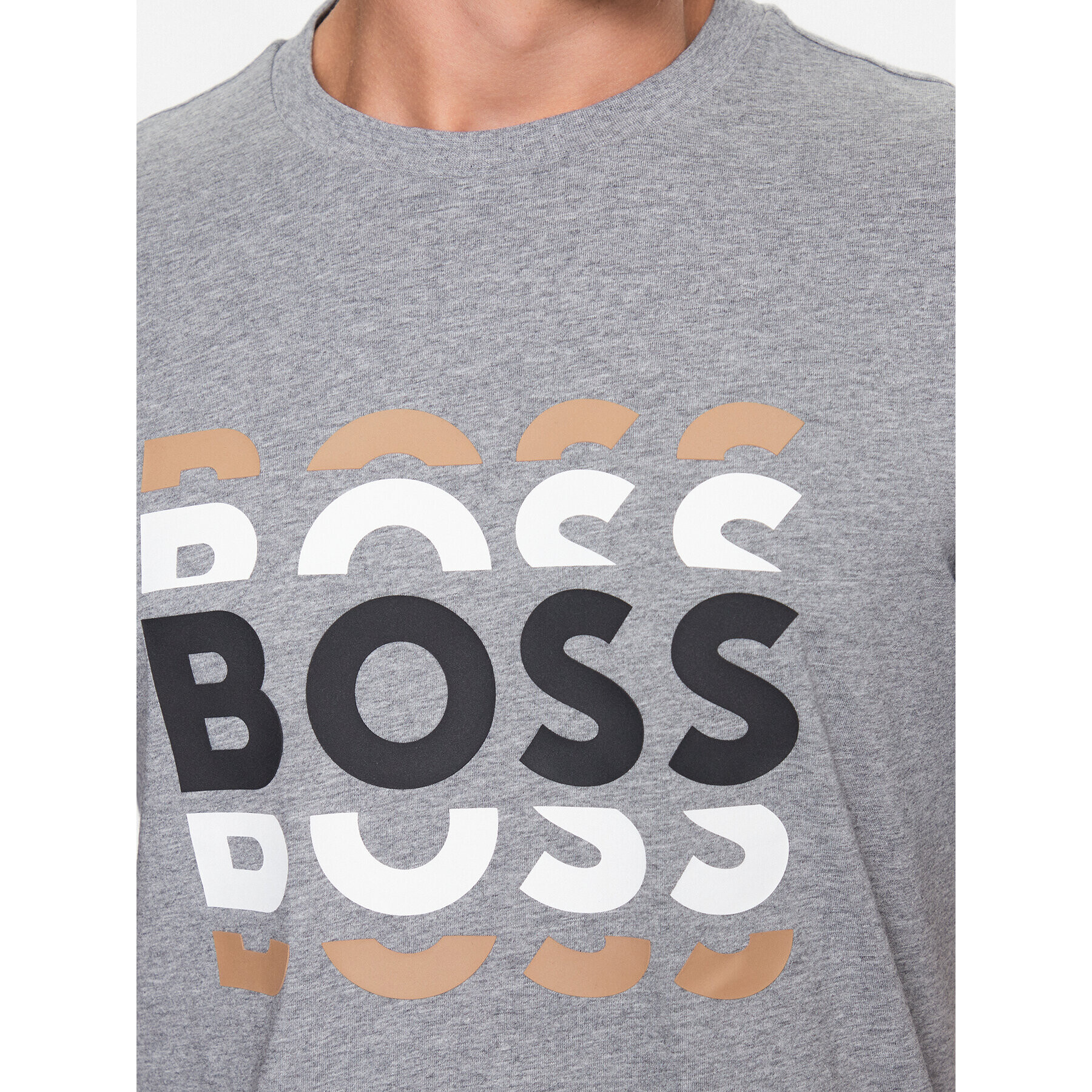 Boss T-Shirt 50495735 Šedá Regular Fit - Pepit.cz