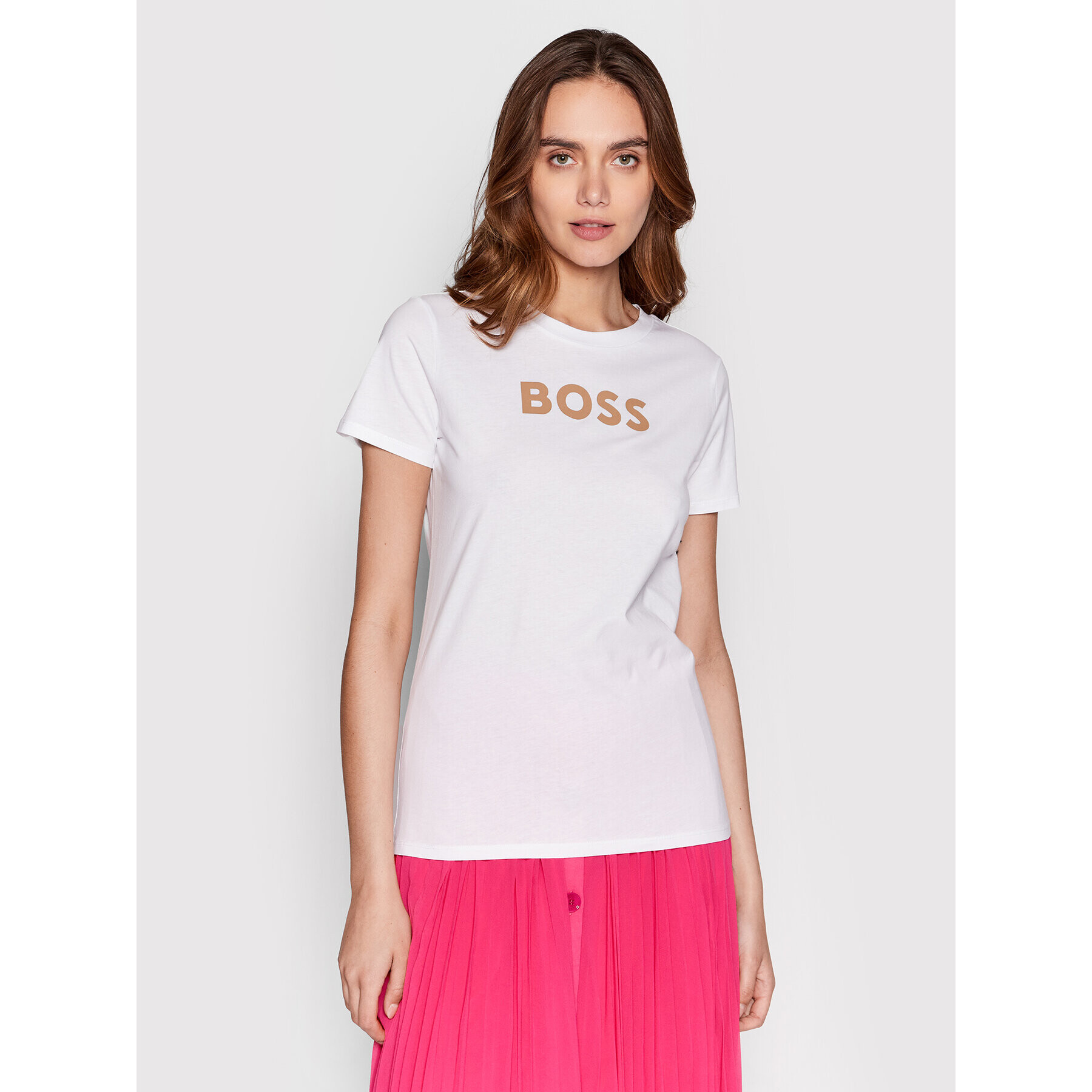 Boss T-Shirt C_Elogo_5 50468356 Bílá Regular Fit - Pepit.cz