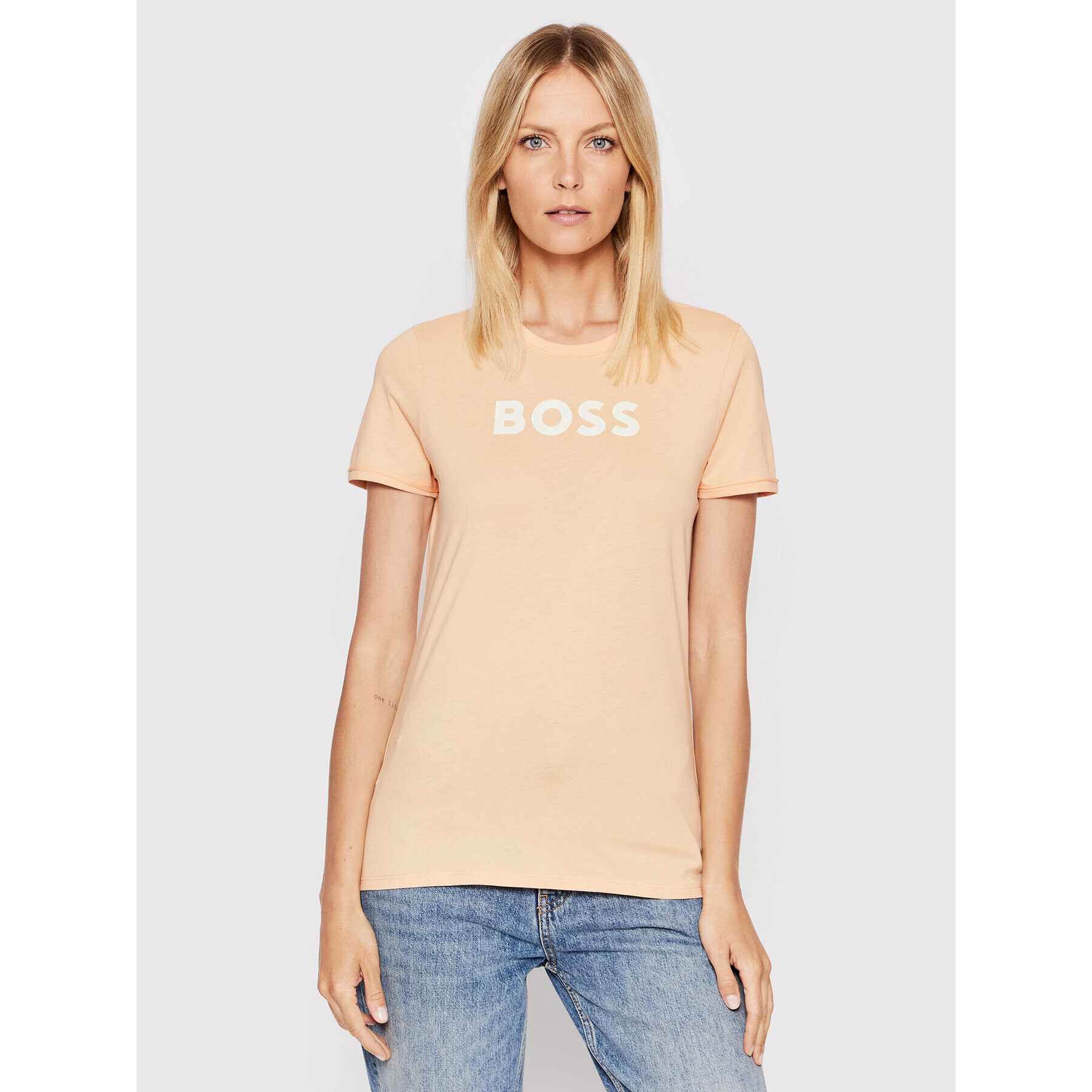 Boss T-Shirt C_Elogo_7 50472255 Oranžová Regular Fit - Pepit.cz