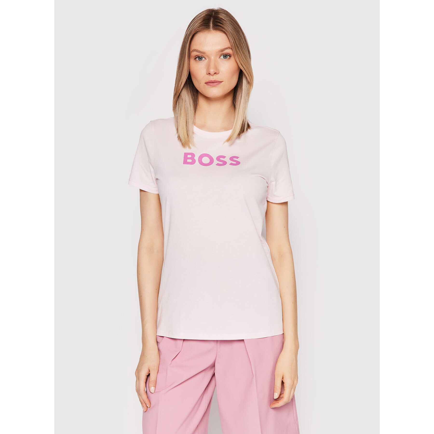 Boss T-Shirt C_Elogo_7 50472255 Růžová Regular Fit - Pepit.cz