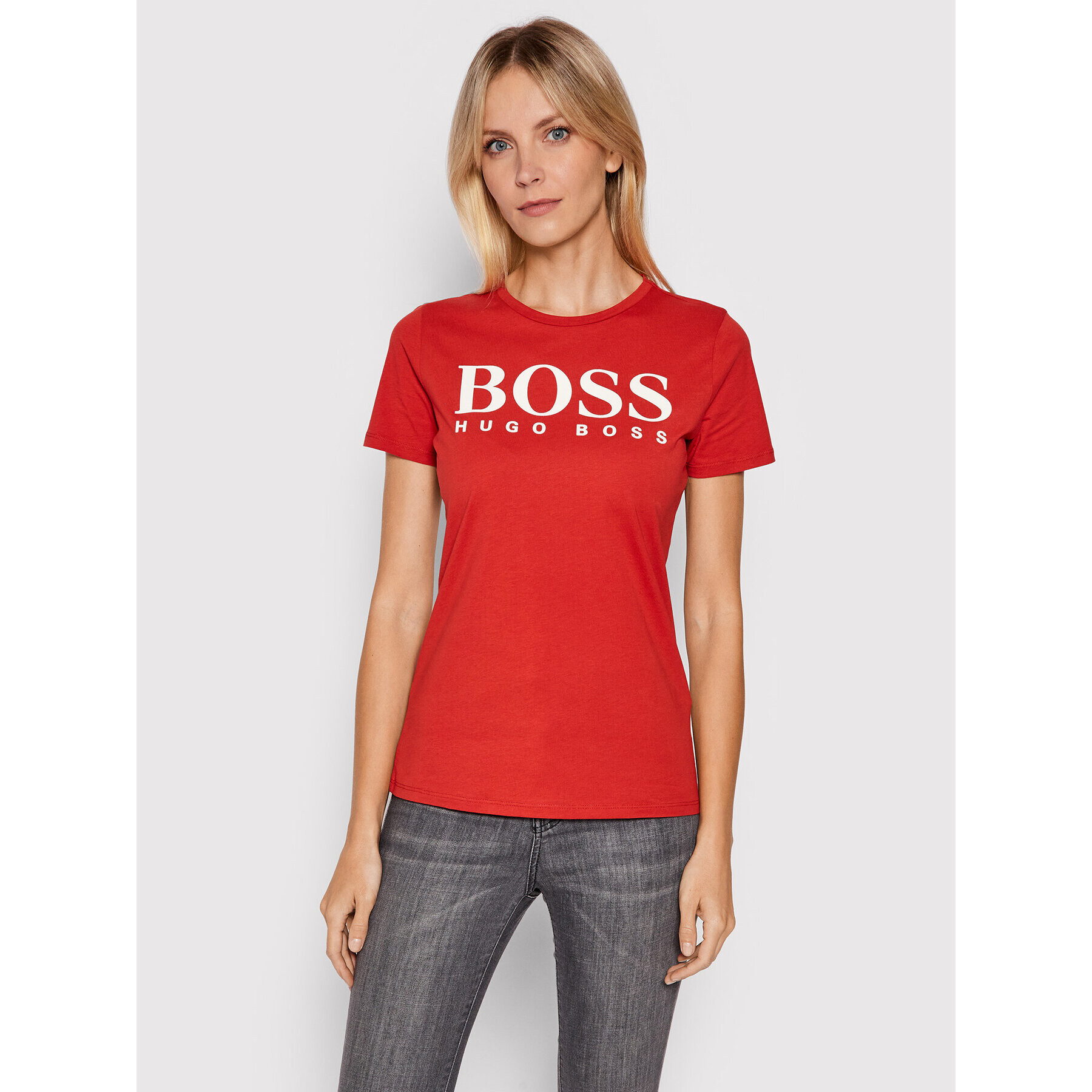 Boss T-Shirt C_Elogo1 50455144 Červená Regular Fit - Pepit.cz