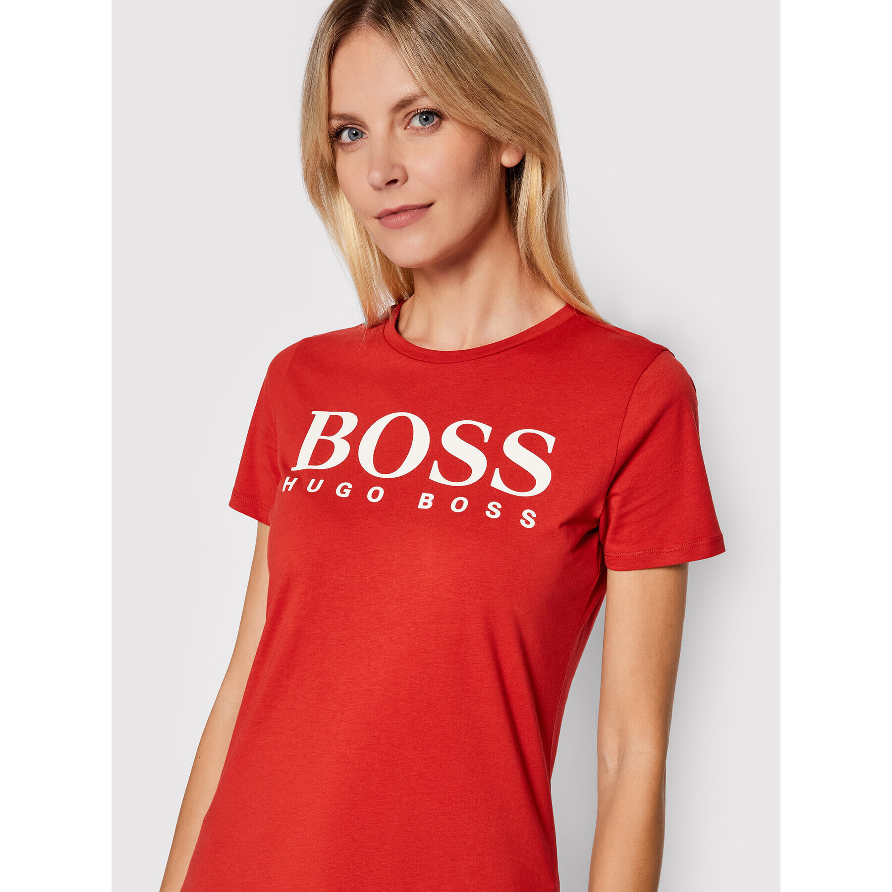 Boss T-Shirt C_Elogo1 50455144 Červená Regular Fit - Pepit.cz