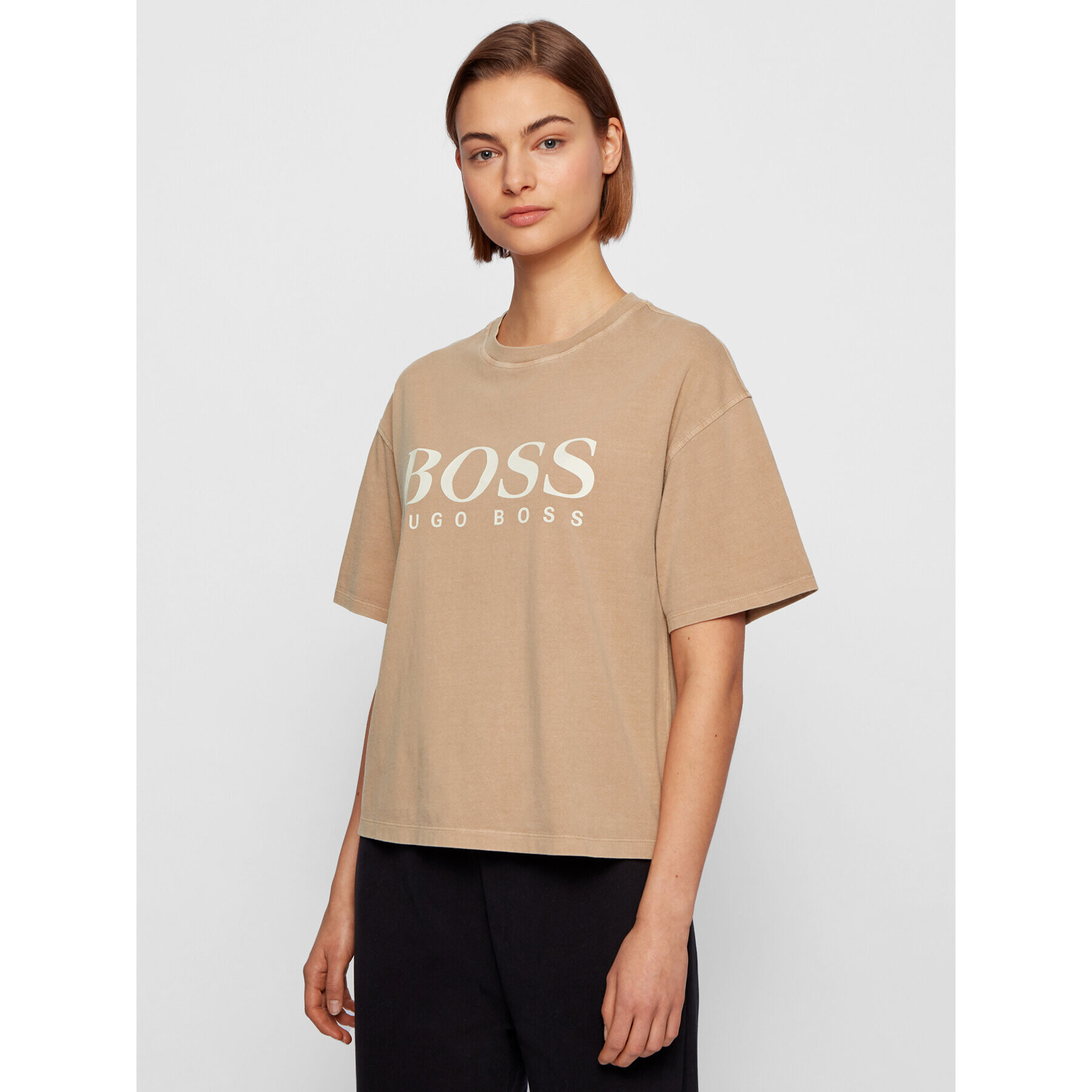 Boss T-Shirt C_Evina_Active 50457388 Béžová Relaxed Fit - Pepit.cz