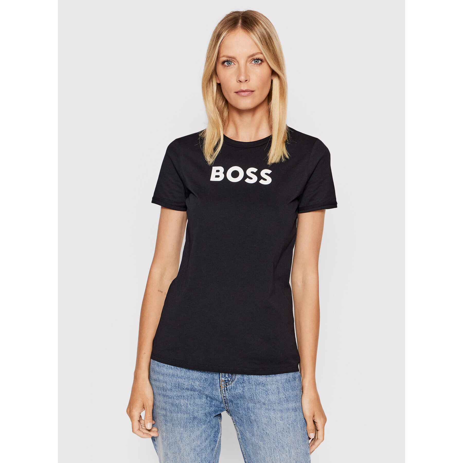 Boss T-Shirt Elogo 7 50472255 Černá Regular Fit - Pepit.cz