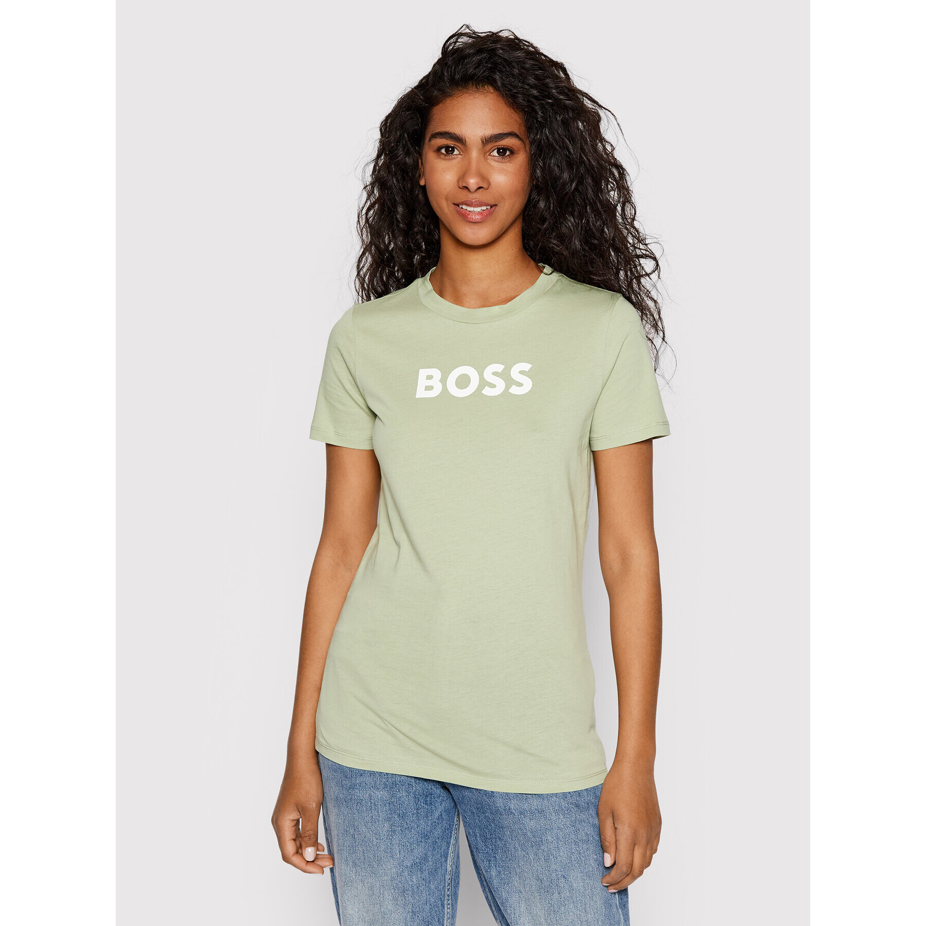 Boss T-Shirt Logo-Print Zelená Regular Fit - Pepit.cz