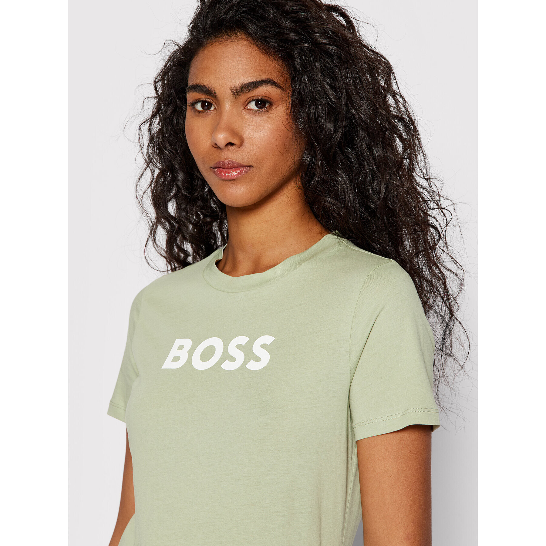 Boss T-Shirt Logo-Print Zelená Regular Fit - Pepit.cz