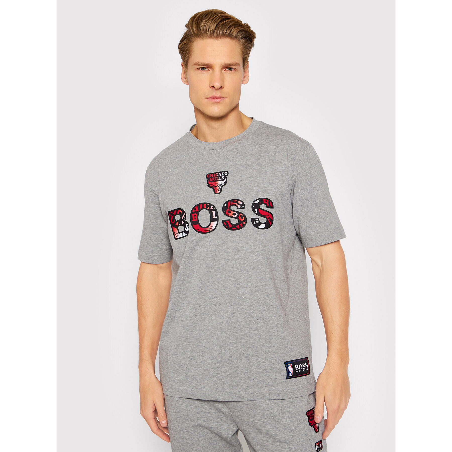 Boss T-Shirt NBA TBasket_2 50461962 Šedá Regular Fit - Pepit.cz