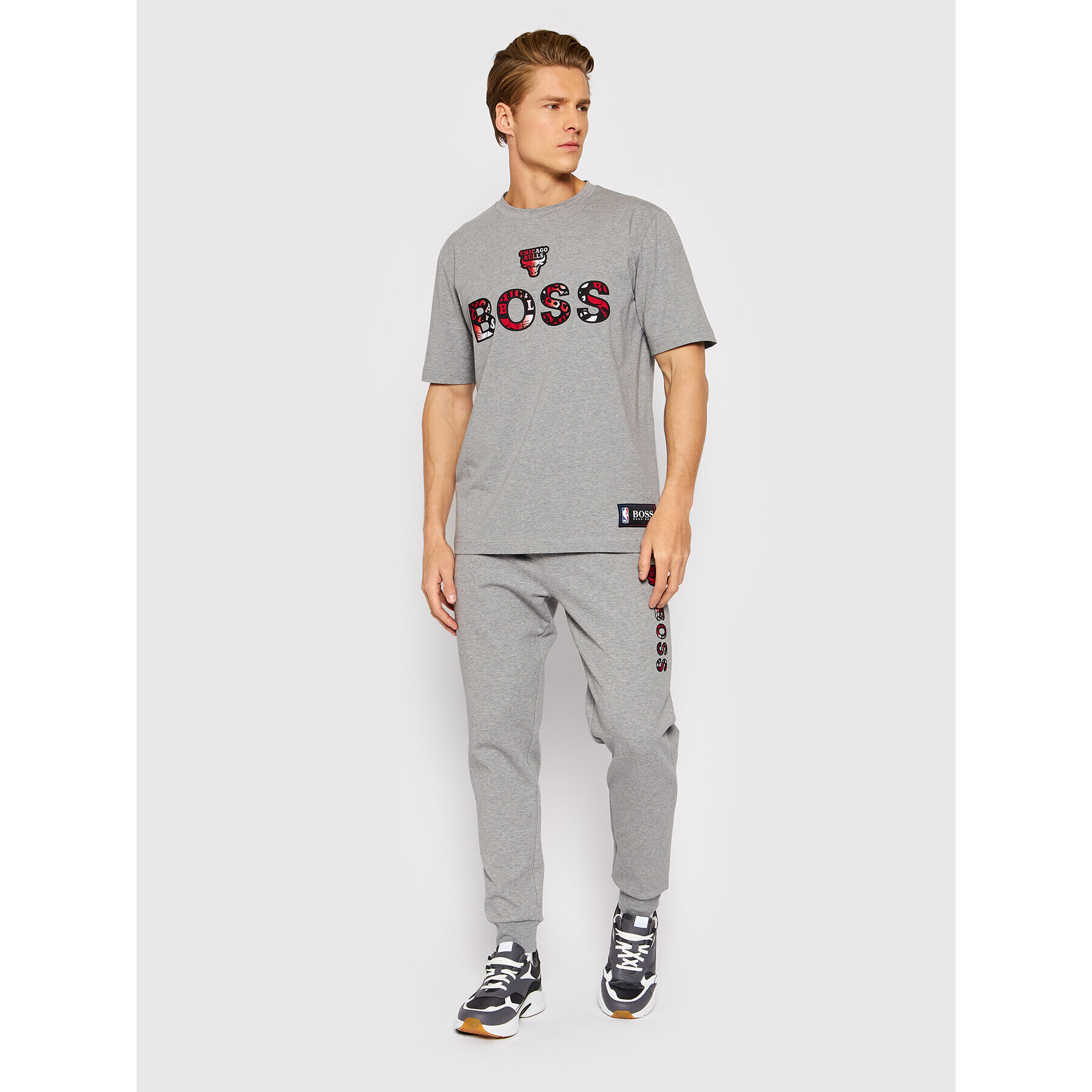 Boss T-Shirt NBA TBasket_2 50461962 Šedá Regular Fit - Pepit.cz