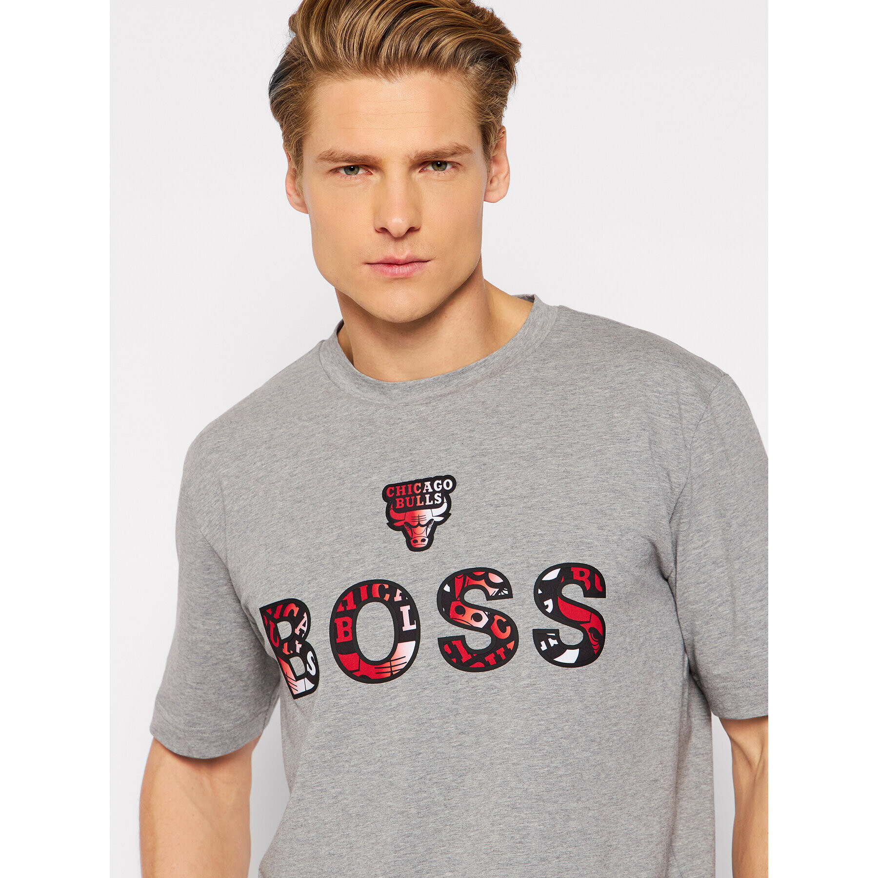 Boss T-Shirt NBA TBasket_2 50461962 Šedá Regular Fit - Pepit.cz