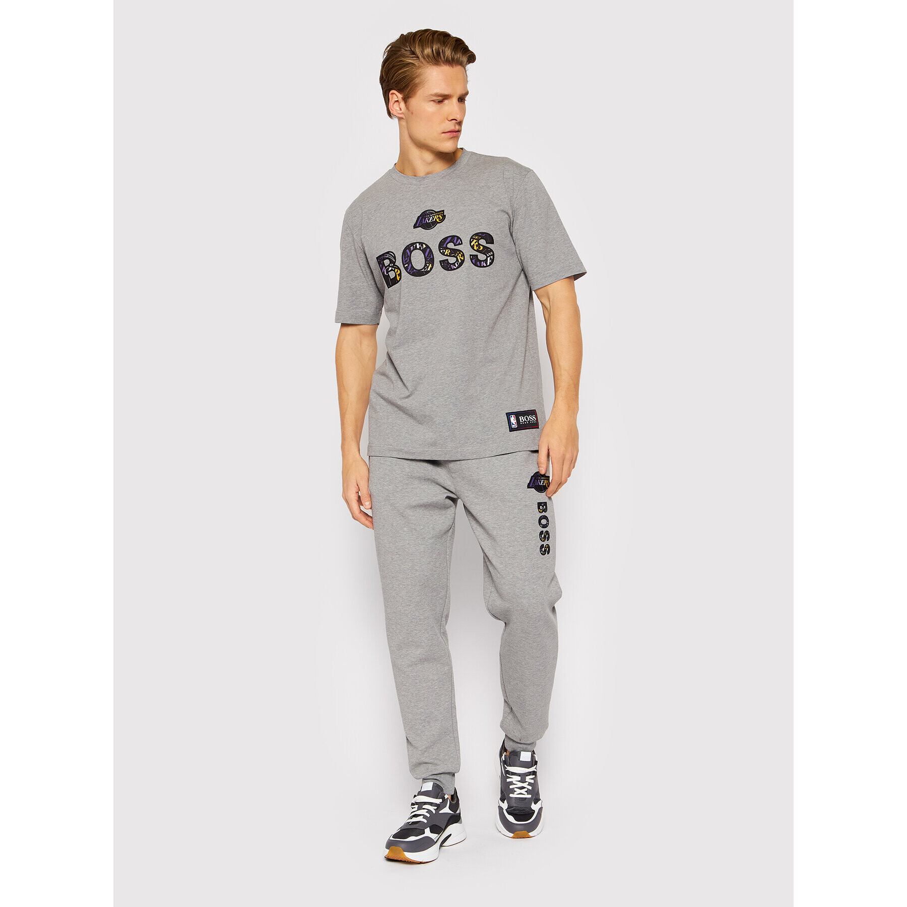 Boss T-Shirt NBA TBasket_2 50461962 Šedá Relaxed Fit - Pepit.cz