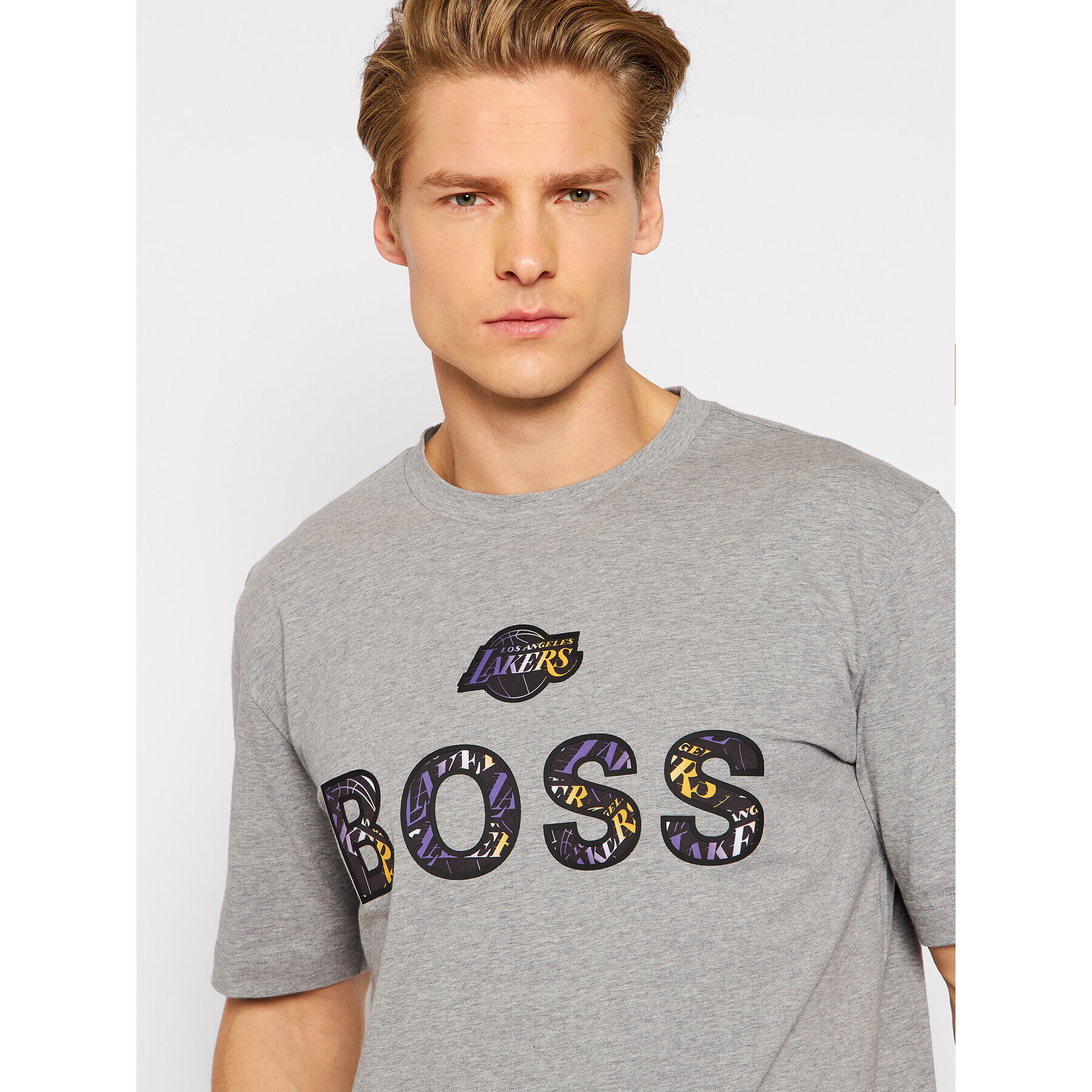 Boss T-Shirt NBA TBasket_2 50461962 Šedá Relaxed Fit - Pepit.cz