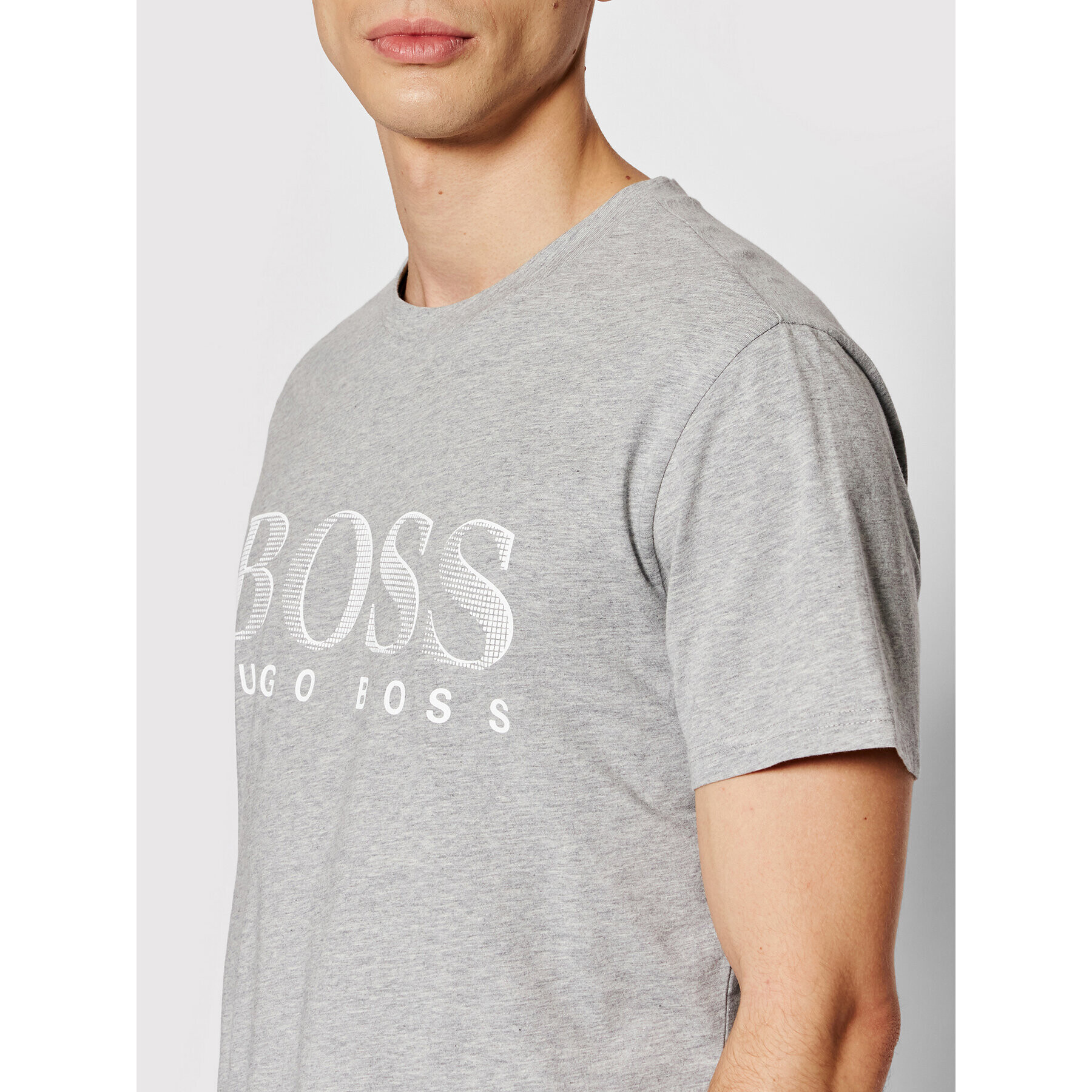 Boss T-Shirt Rn 50407774 Šedá Relaxed Fit - Pepit.cz