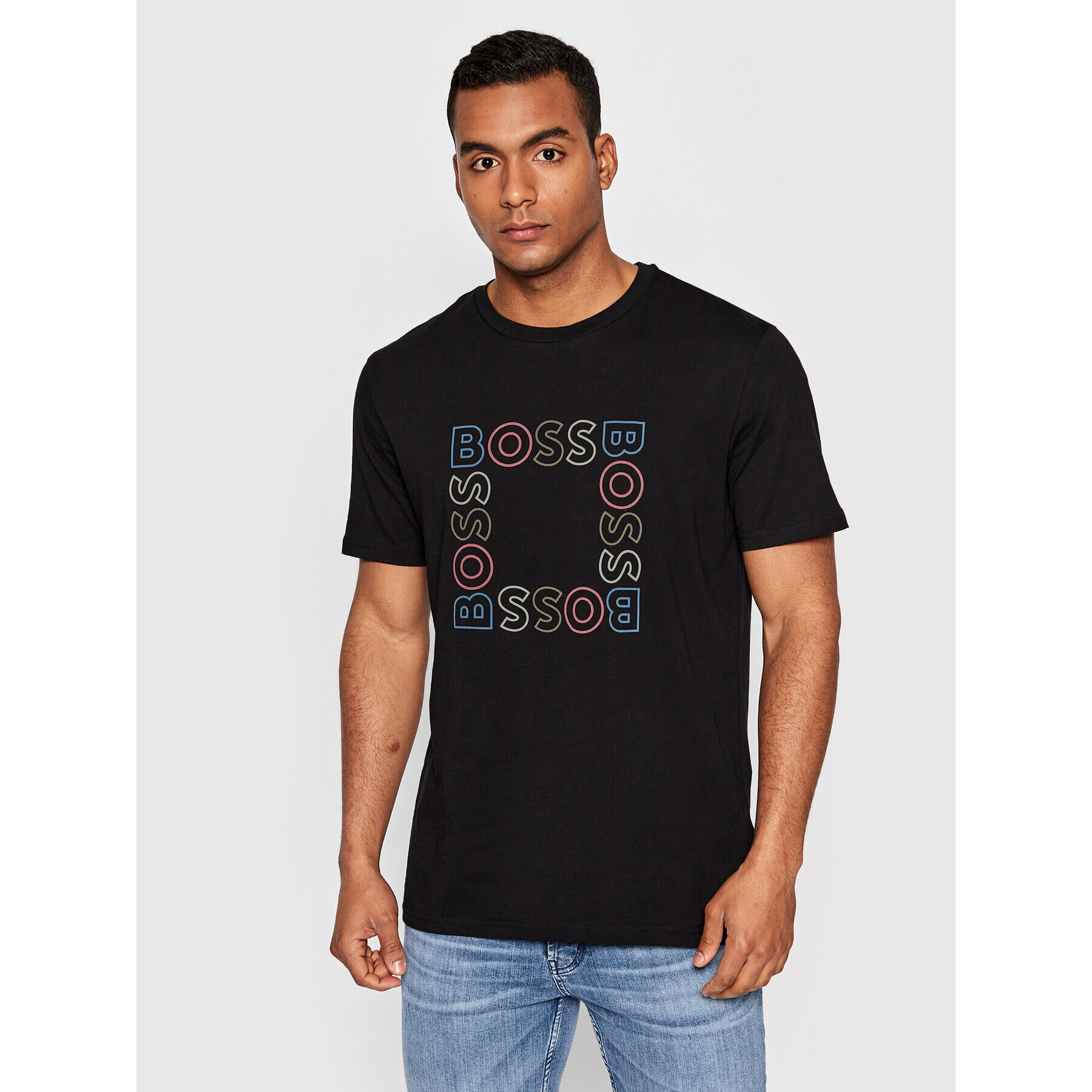 Boss T-Shirt Square 50481910 Černá Casual Fit - Pepit.cz