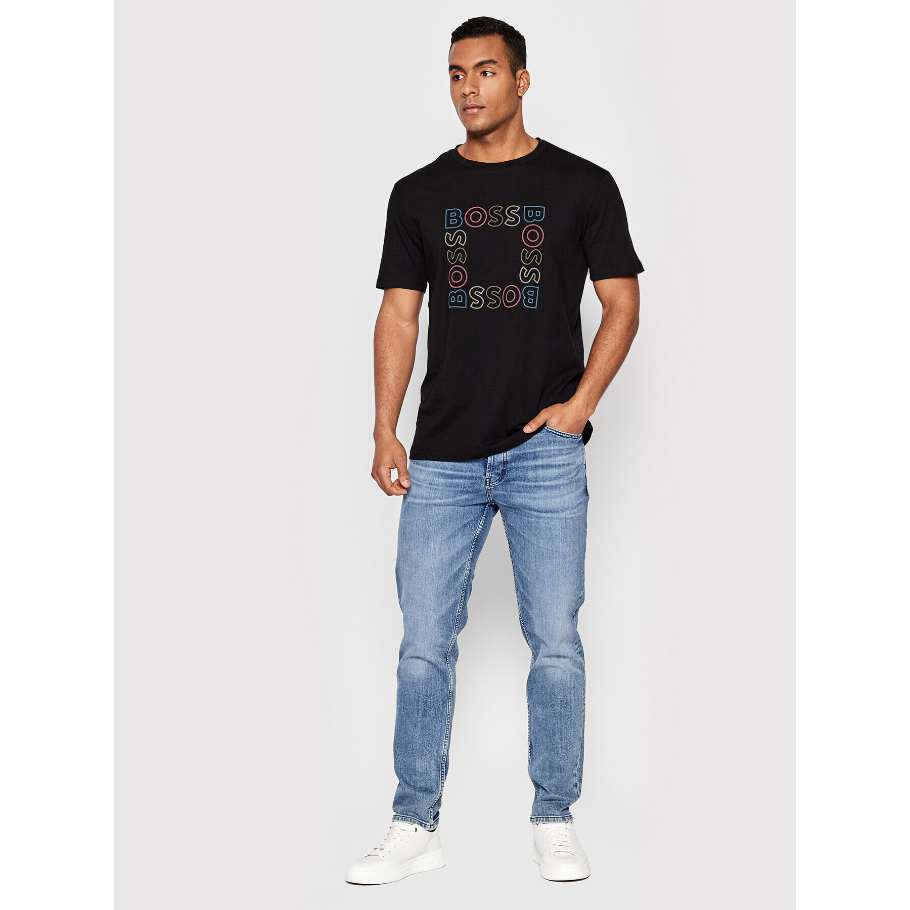 Boss T-Shirt Square 50481910 Černá Casual Fit - Pepit.cz