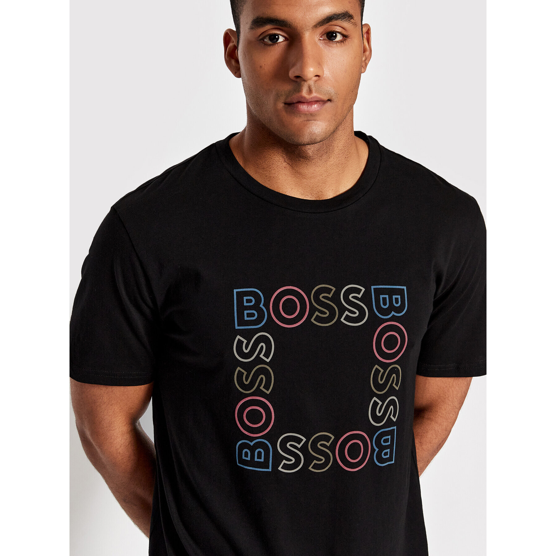 Boss T-Shirt Square 50481910 Černá Casual Fit - Pepit.cz